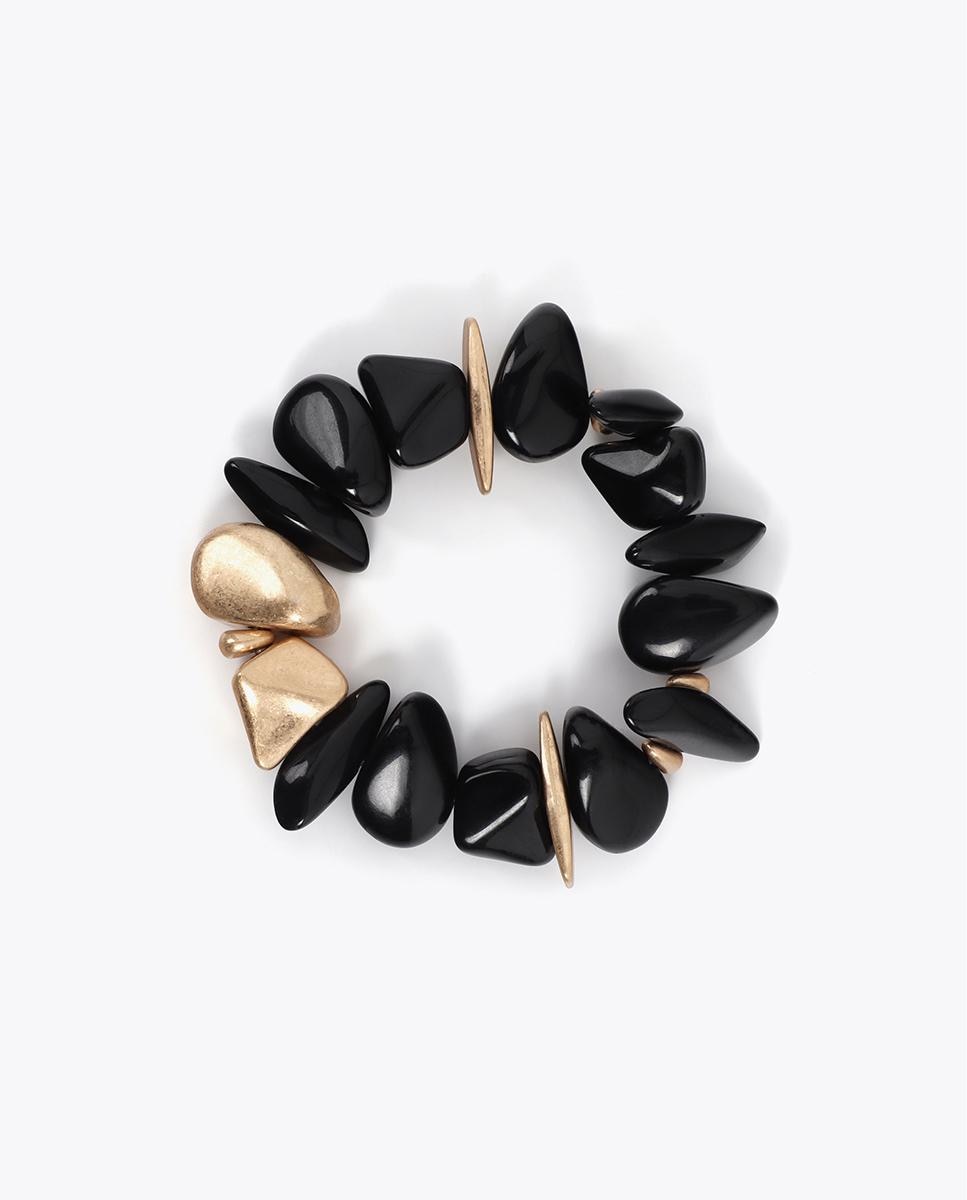 Pulseira de Corrente com Peças Metálicas Preto-1