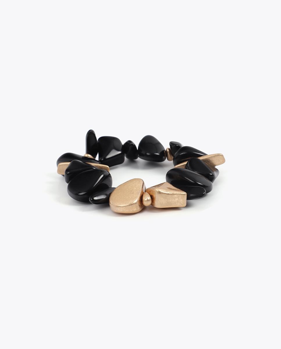 Pulseira de Corrente com Peças Metálicas Preto-2