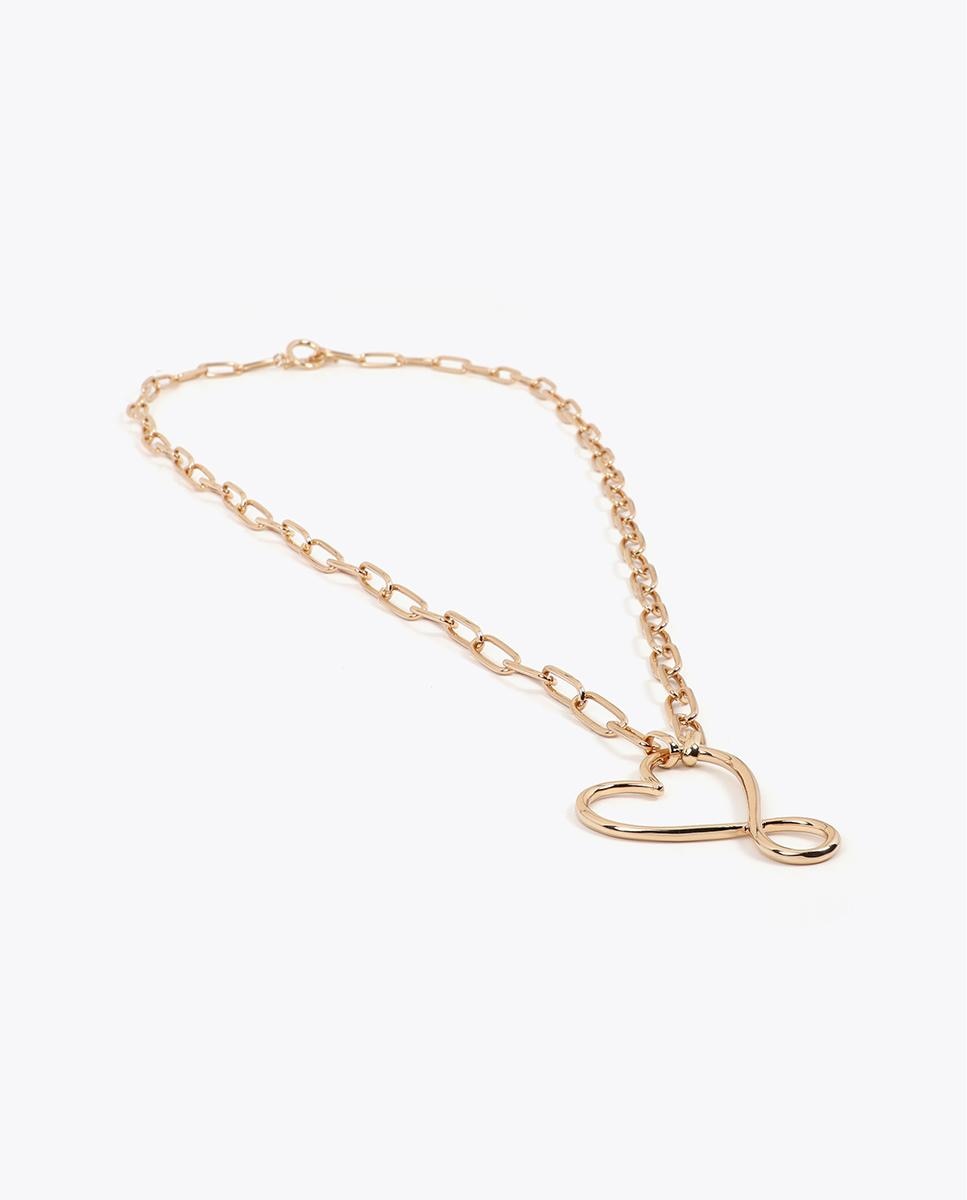 Colar Multiposições Coração Infinito Dourado-2