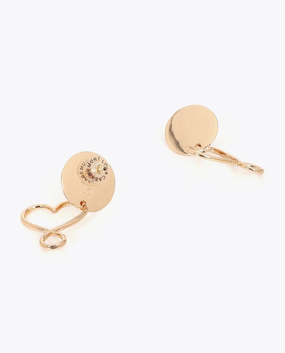 Brincos Grandes Combinados Coração Infinito Dourado-3