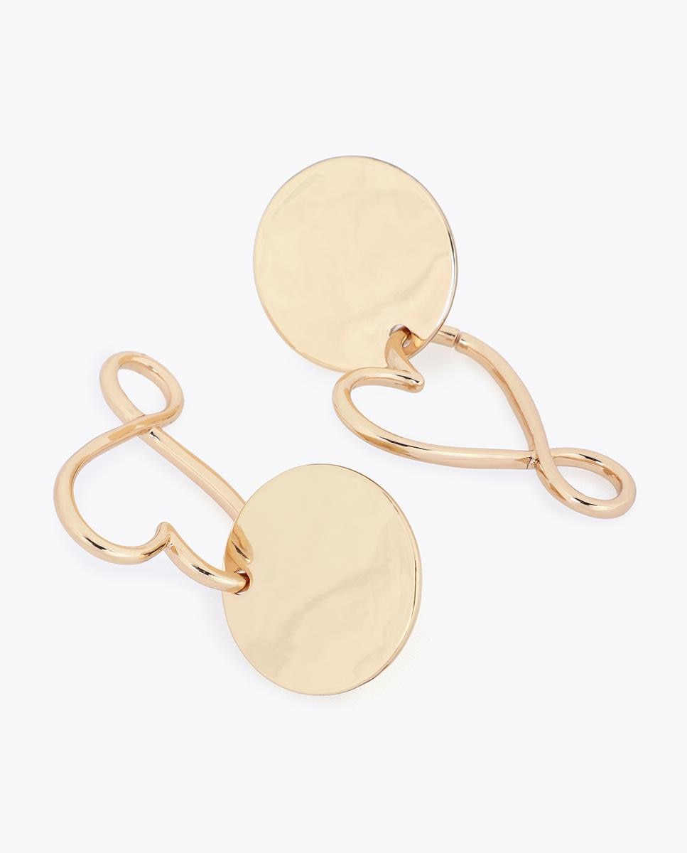 Brincos Grandes Combinados Coração Infinito Dourado-5