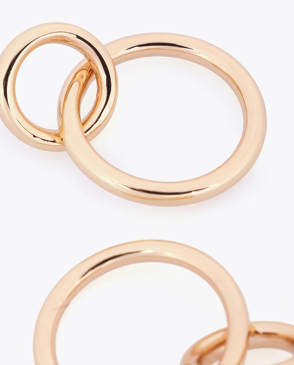 Brincos de Aro Duplo com Fecho de Pressão Dourado-4