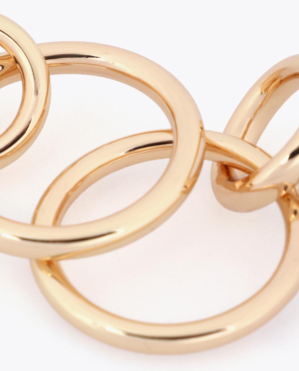 Brincos de Aro Duplo com Fecho de Pressão Dourado-5
