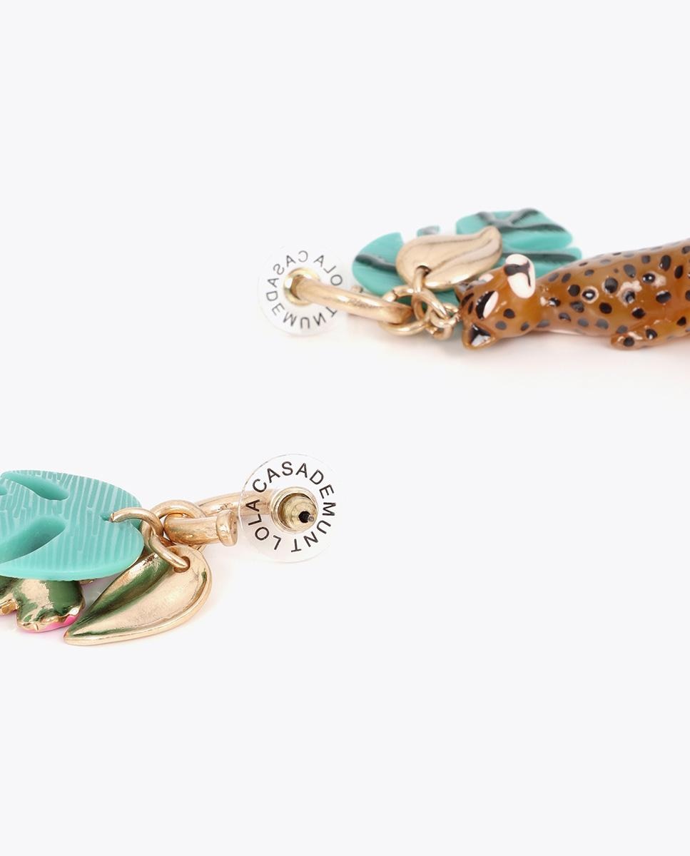 Brincos Grandes de Aro com Charms Tropicais Multicolor-3