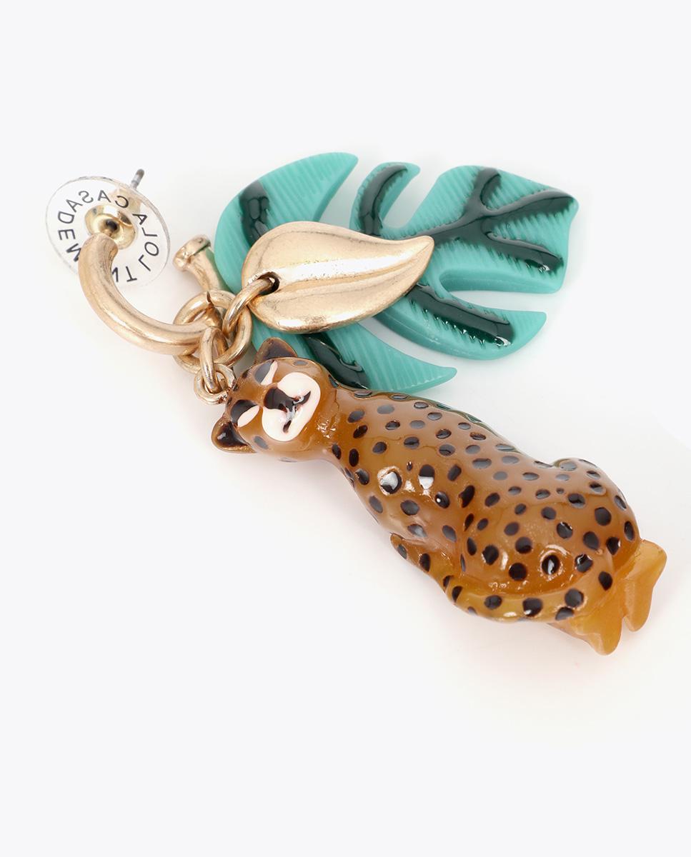 Brincos Grandes de Aro com Charms Tropicais Multicolor-4