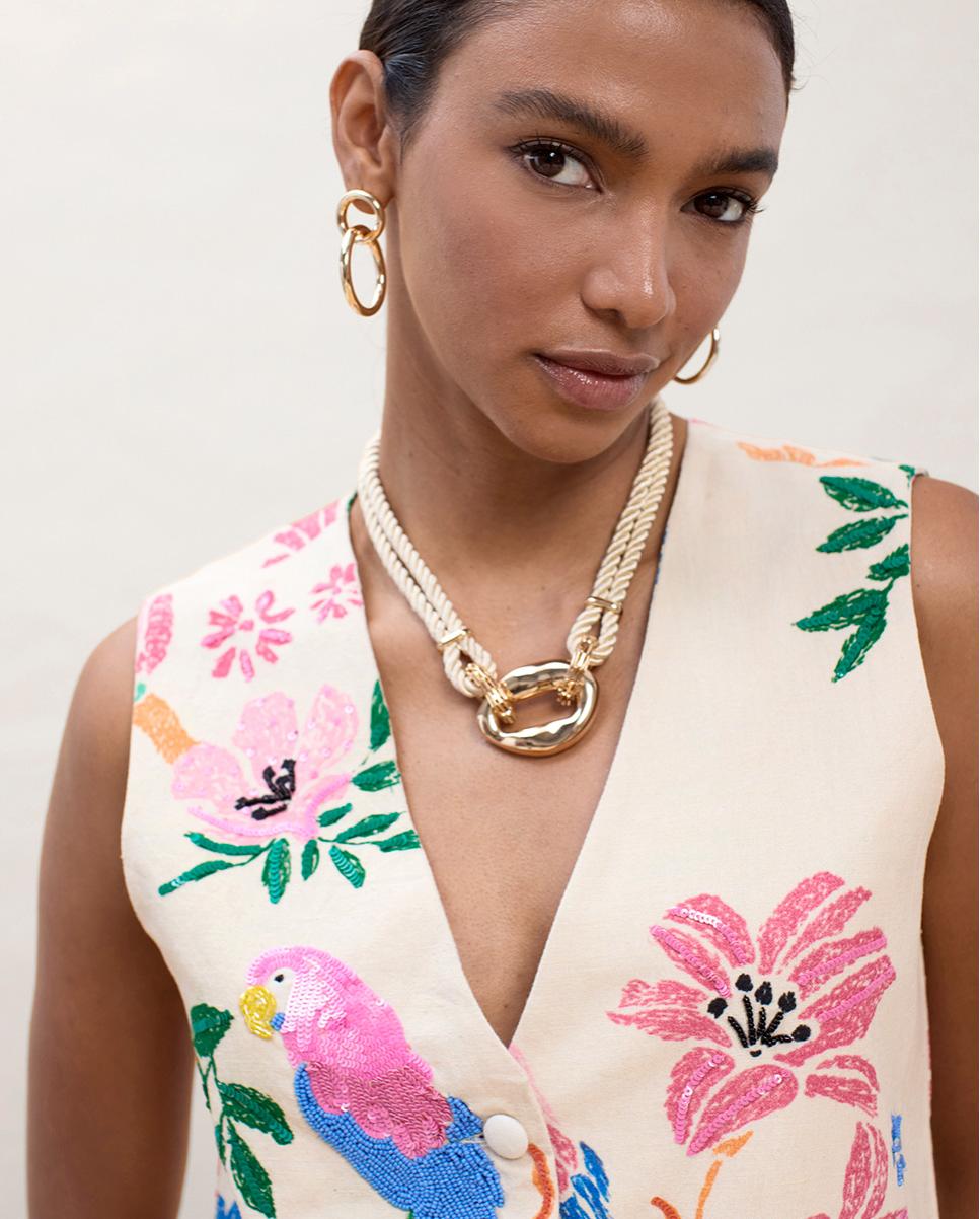 Colete com Pedras Multicolor Multicolor-5