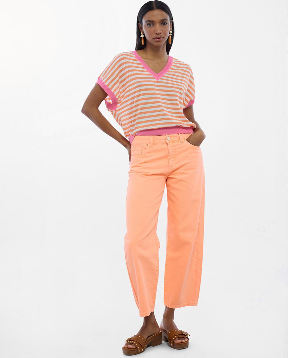 Imagem 0 de Jeans Largo Carrot em Flúor