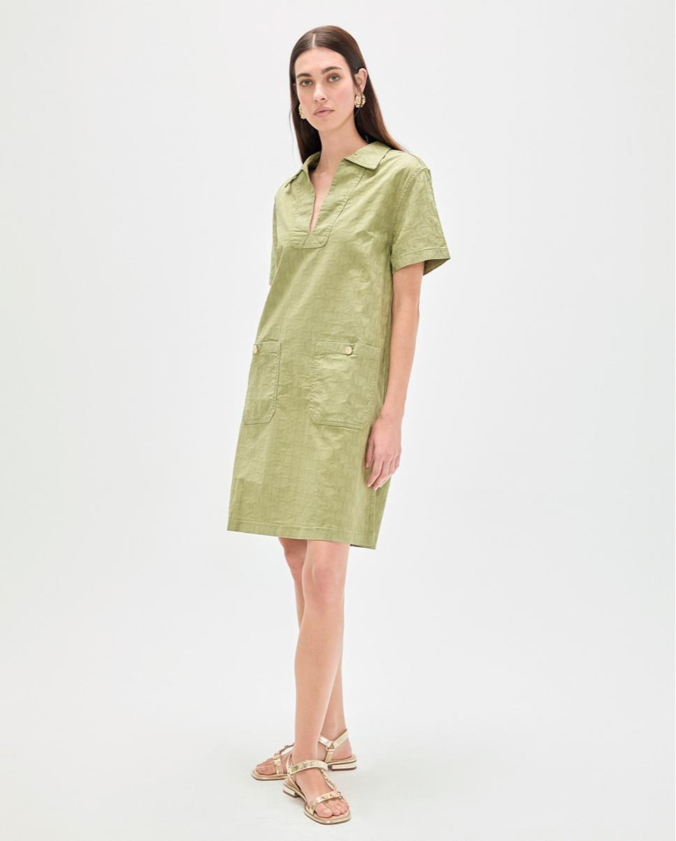 Imagem 0 de Vestido Curto em Sarja com Logo Jacquard