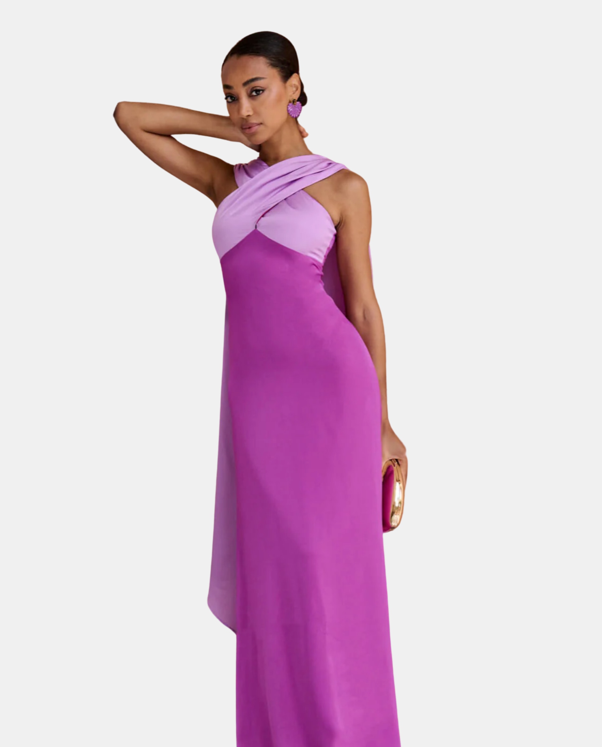 Imagem 0 de Vestido Comprido com Decote Assimétrico Cruzado