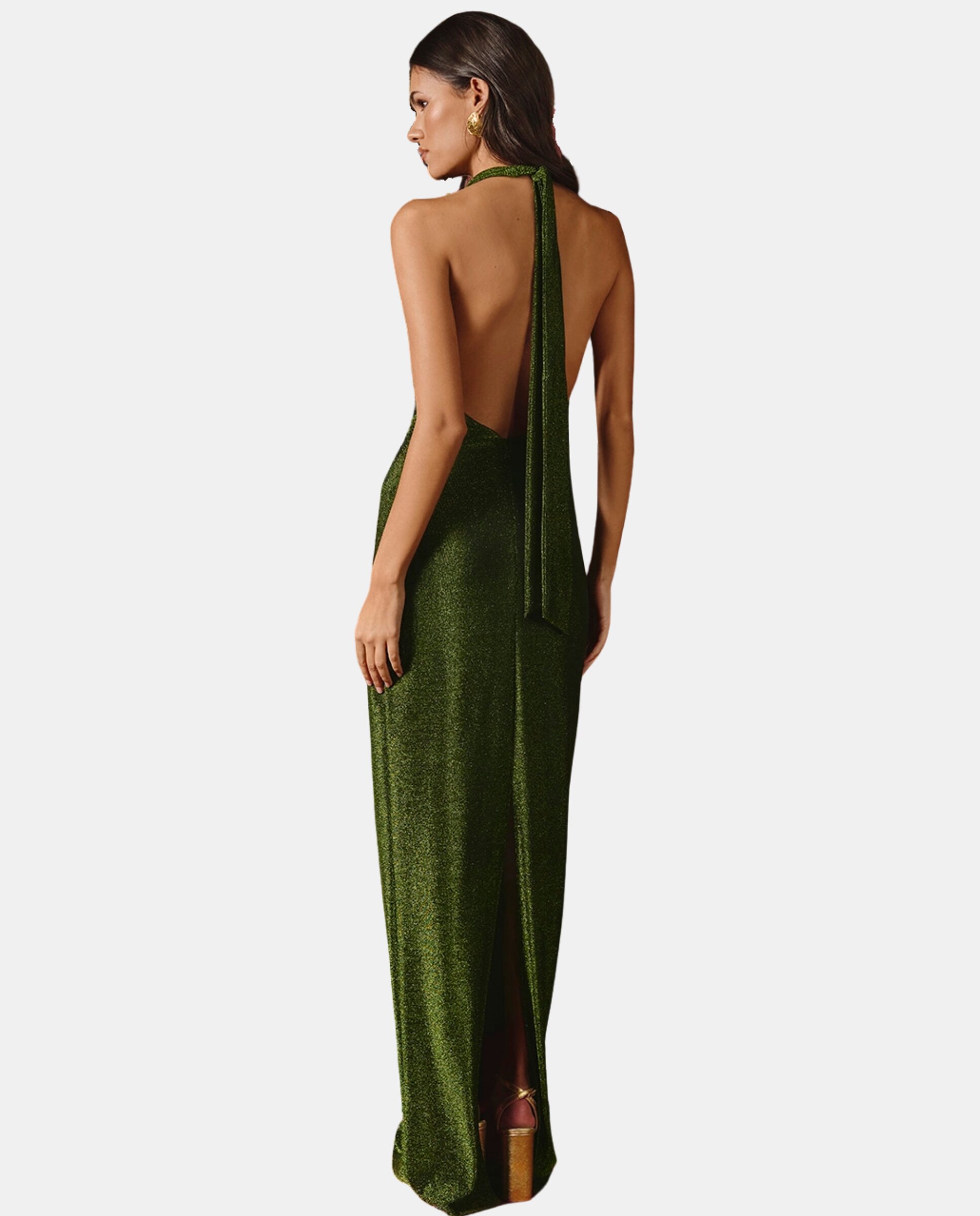 Vestido Comprido com Costas Descobertas Esmeralda-3