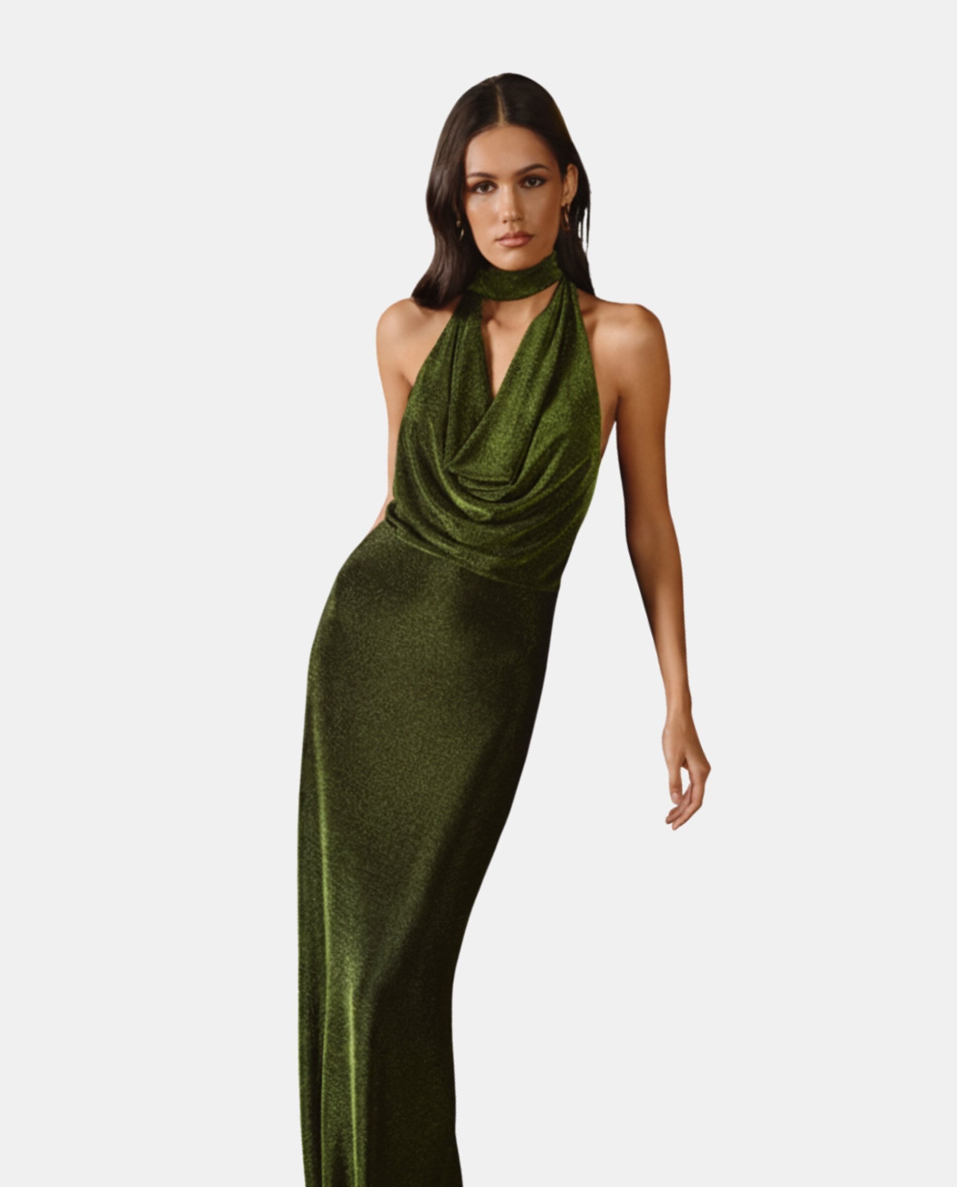 Vestido Comprido com Costas Descobertas Esmeralda-4