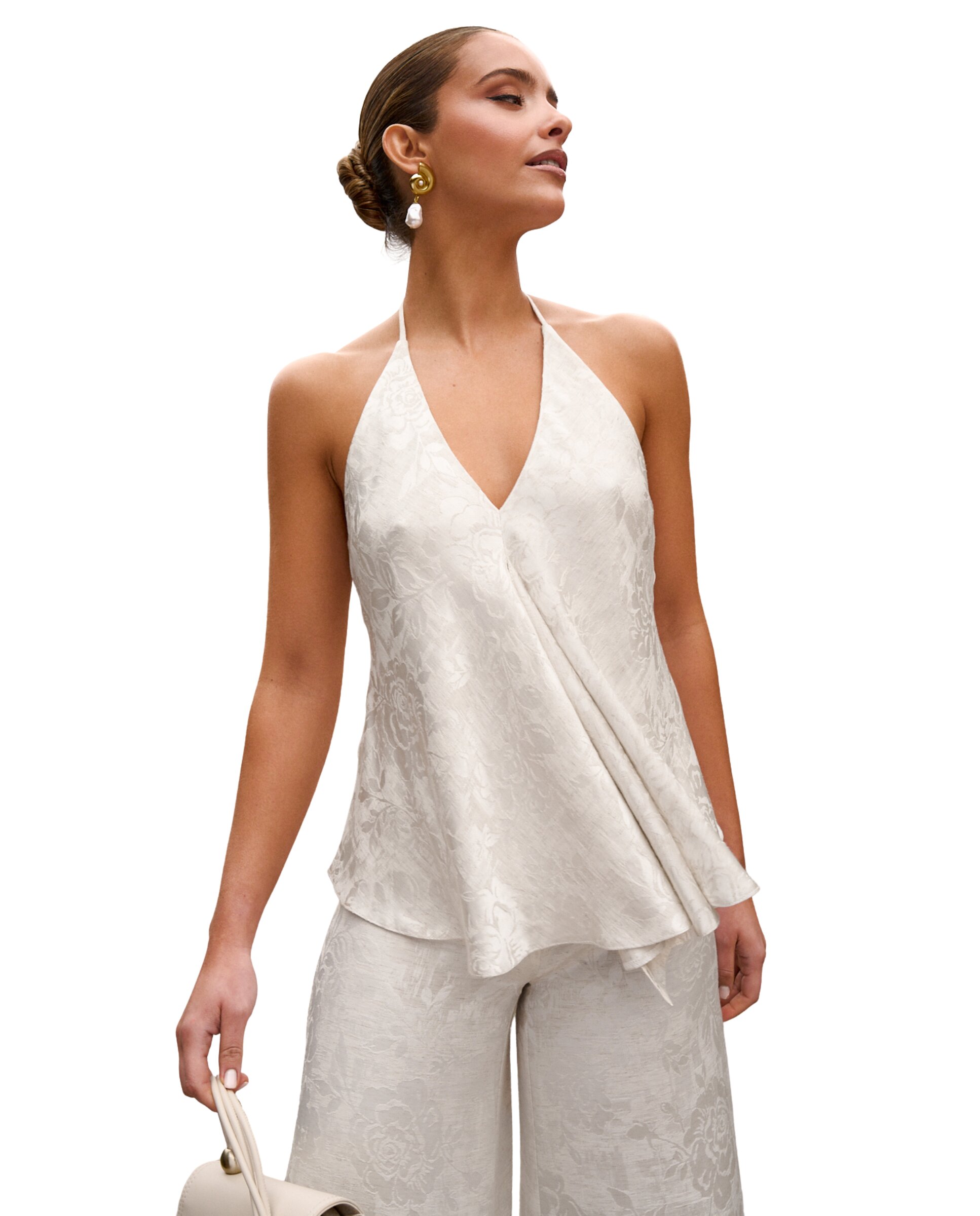Top em Jacquard com Relevo Floral Branco-2