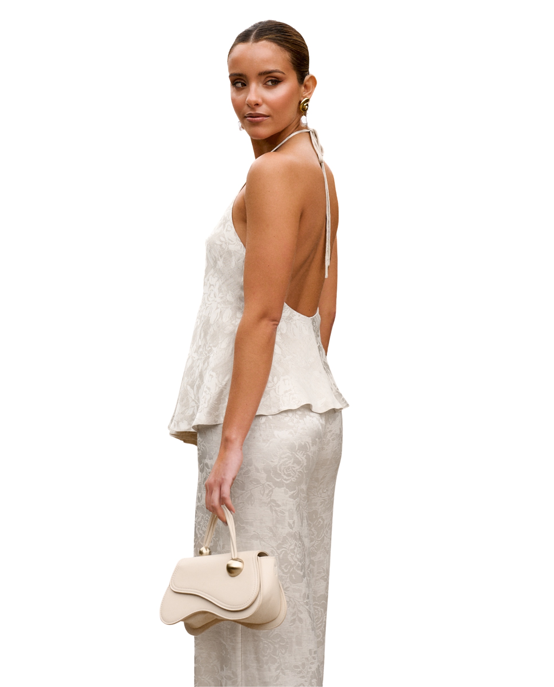 Top em Jacquard com Relevo Floral Branco-3