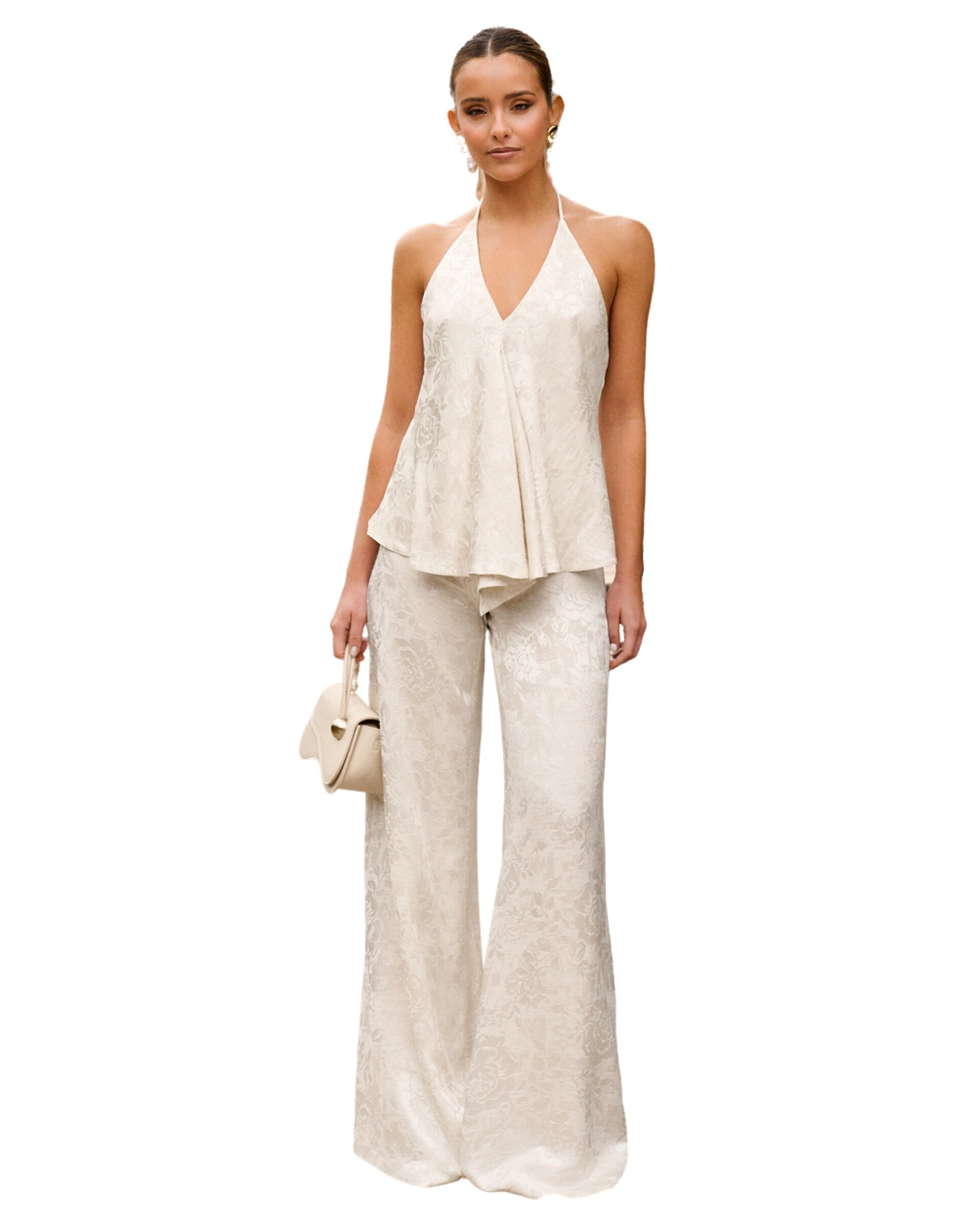 Top em Jacquard com Relevo Floral Branco-4