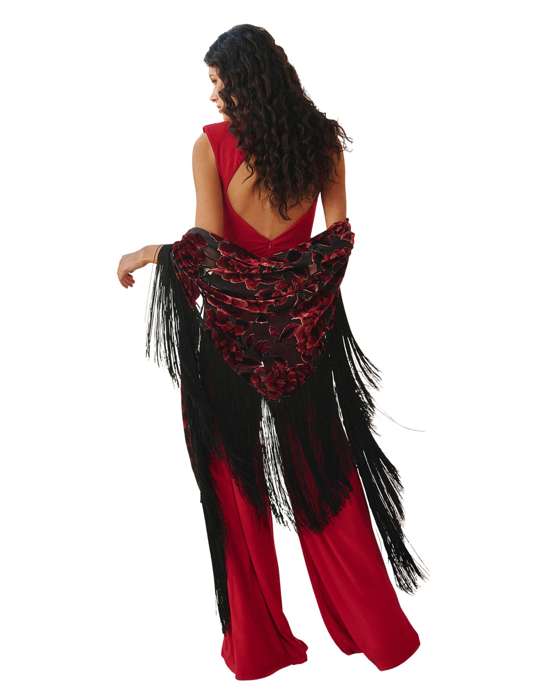 Macacão de Corte Maxi com Decote Lágrima nas Costas Vermelho-2
