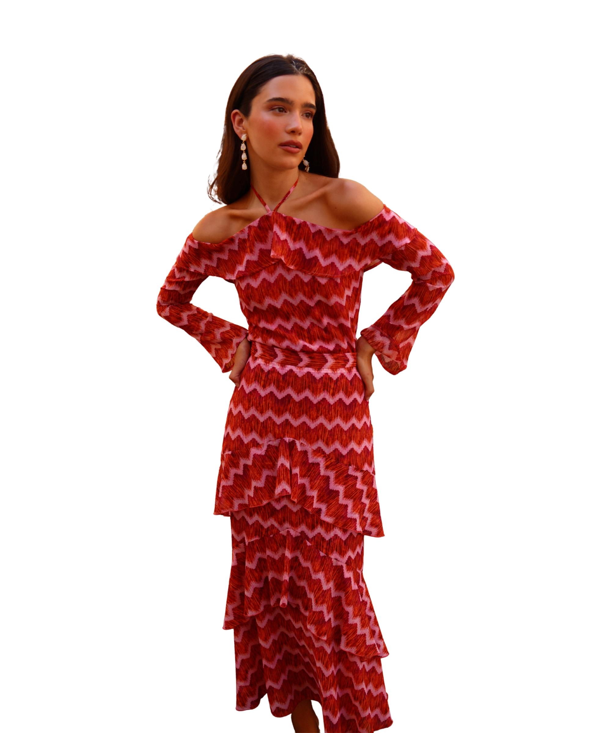 Imagem 0 de Top Estampado com Decote Bardot