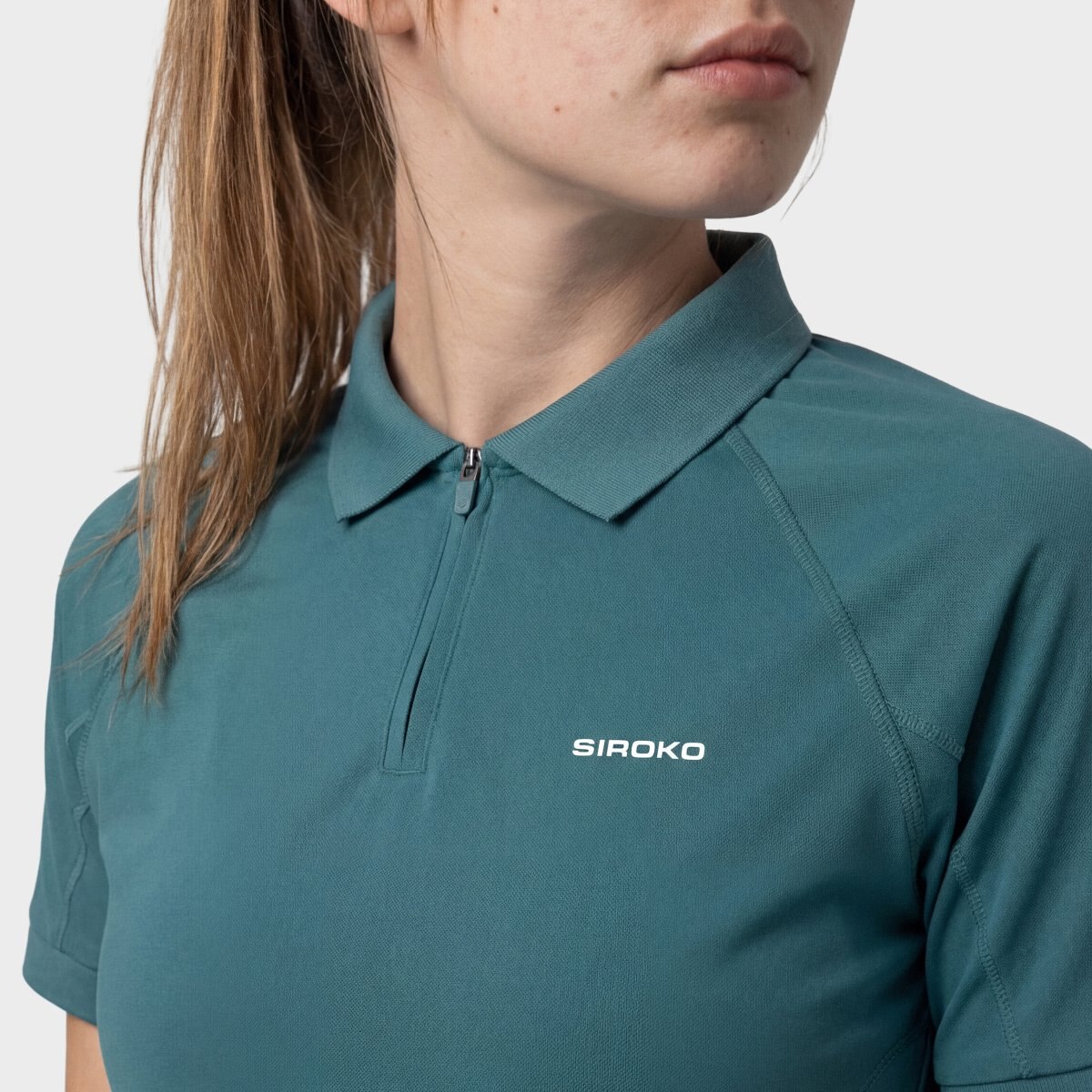 Polo Técnico Meia Fecho Zip Ténis Player-w Siroko Verde-4
