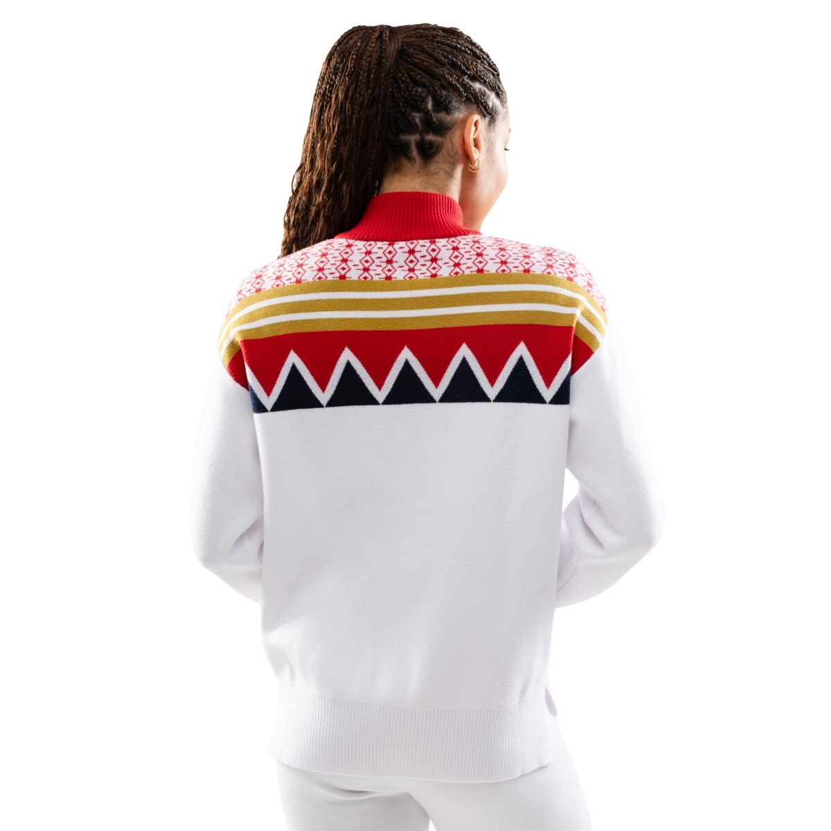 Camisola de Malha com Fecho Zip Médio Sapporo-w White Siroko Branco-2