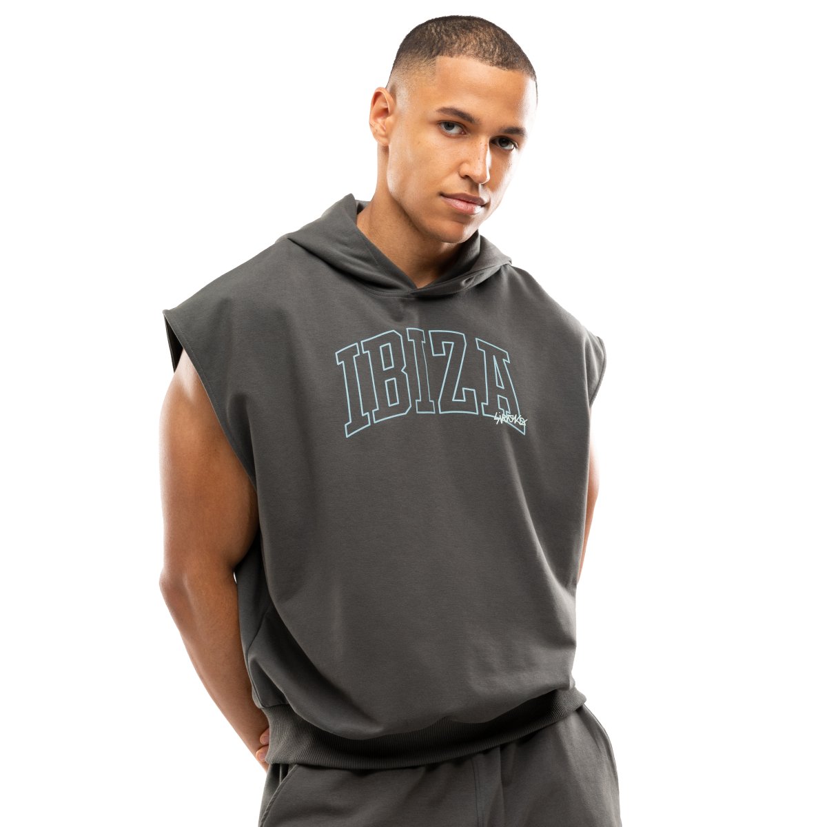 Hoodie sem Mangas Ibiza Ibz Swish Siroko Cinzento-1