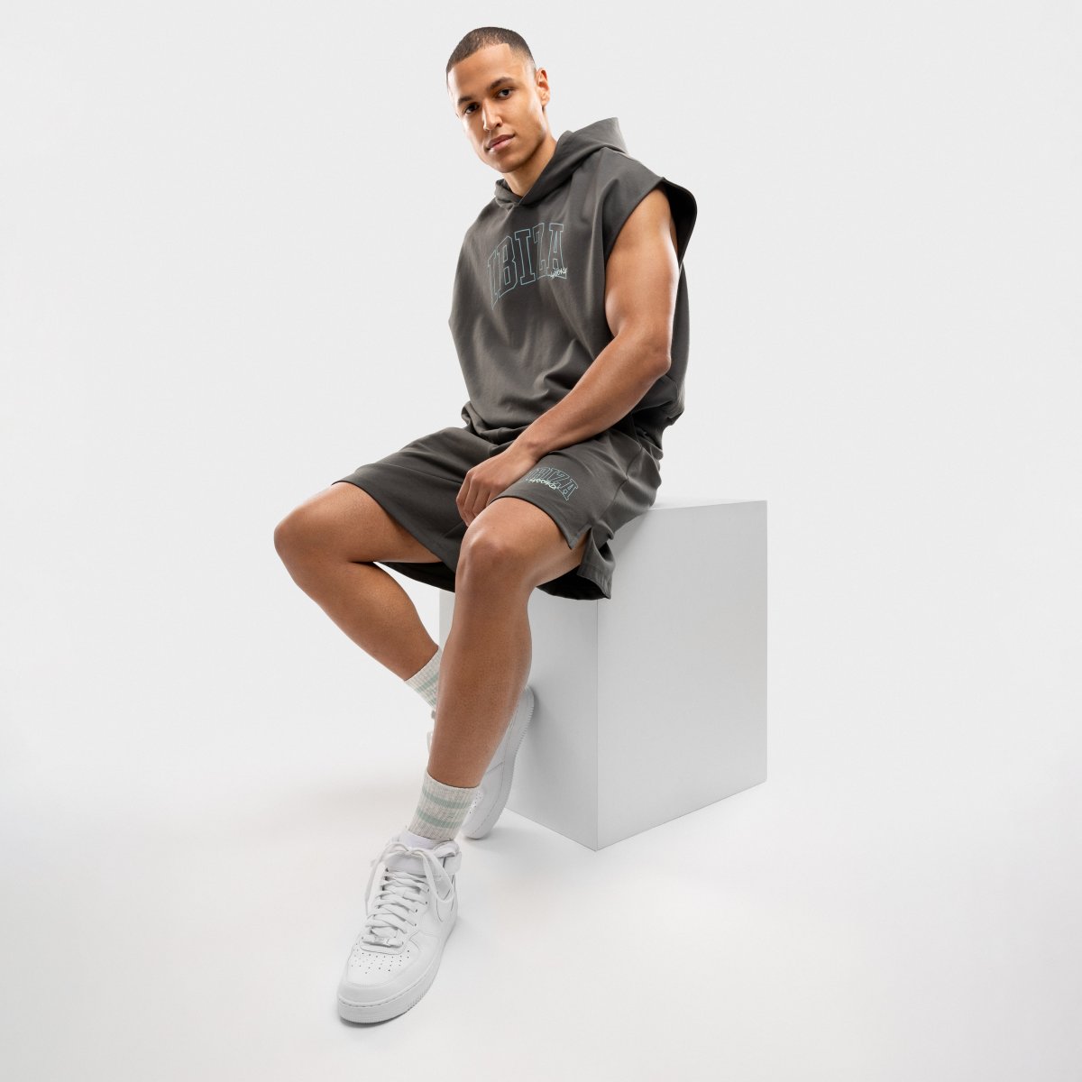 Hoodie sem Mangas Ibiza Ibz Swish Siroko Cinzento-3
