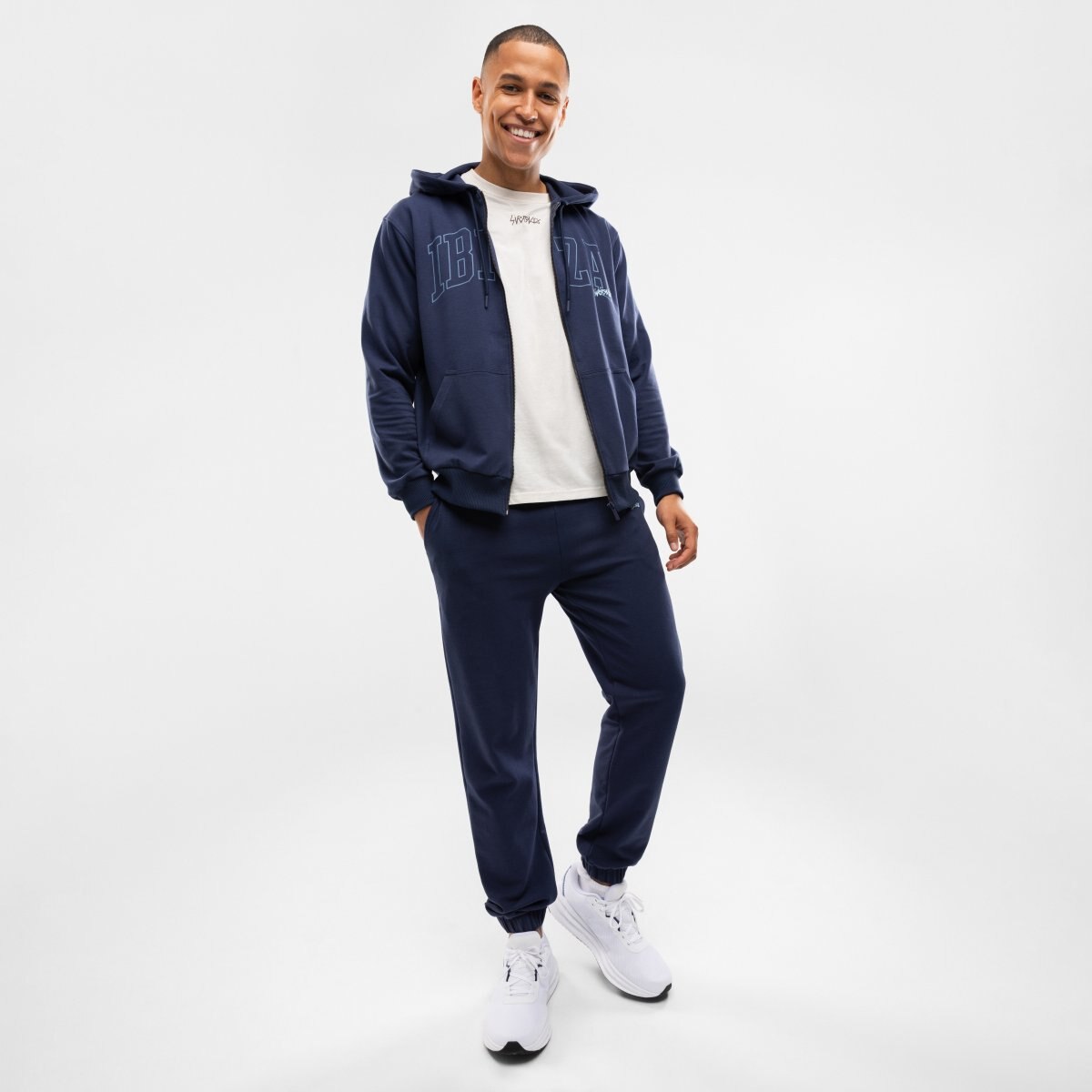 Sweatshirt com Capuz e Fecho Zip Ibiza Ibz Mares Stone Blue Siroko Azul-3