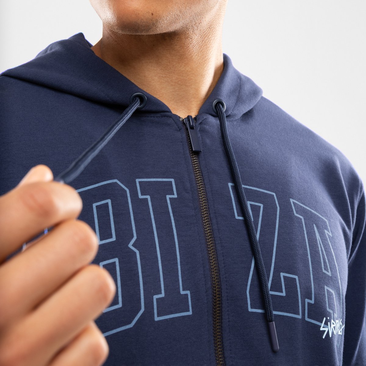 Sweatshirt com Capuz e Fecho Zip Ibiza Ibz Mares Stone Blue Siroko Azul-4
