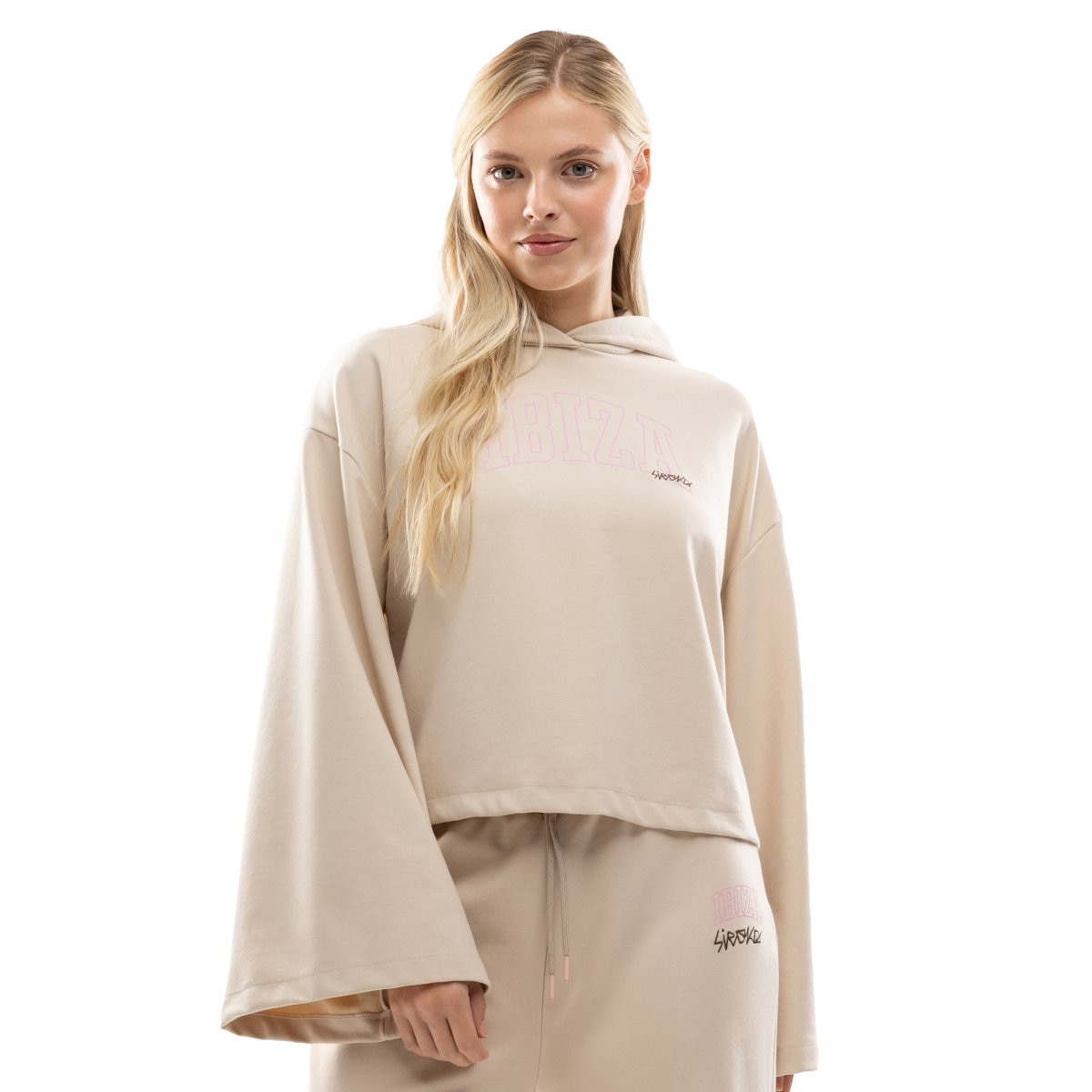 Sweatshirt Crop Ibiza Ibz Tanit Ivory Siroko Branco-1