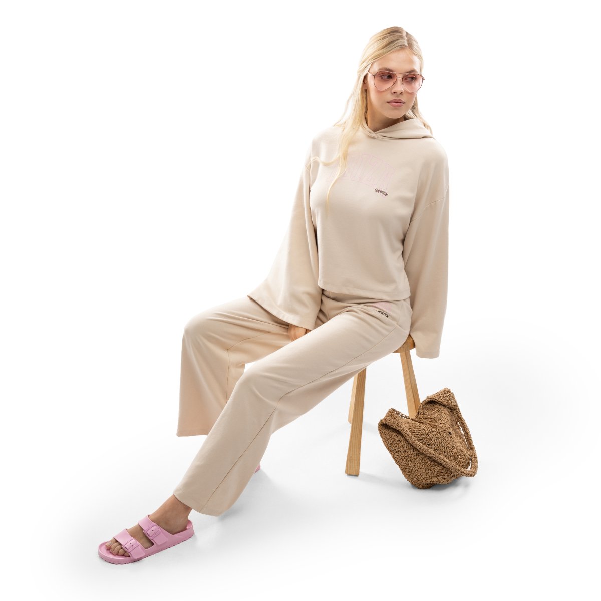 Sweatshirt Crop Ibiza Ibz Tanit Ivory Siroko Branco-3
