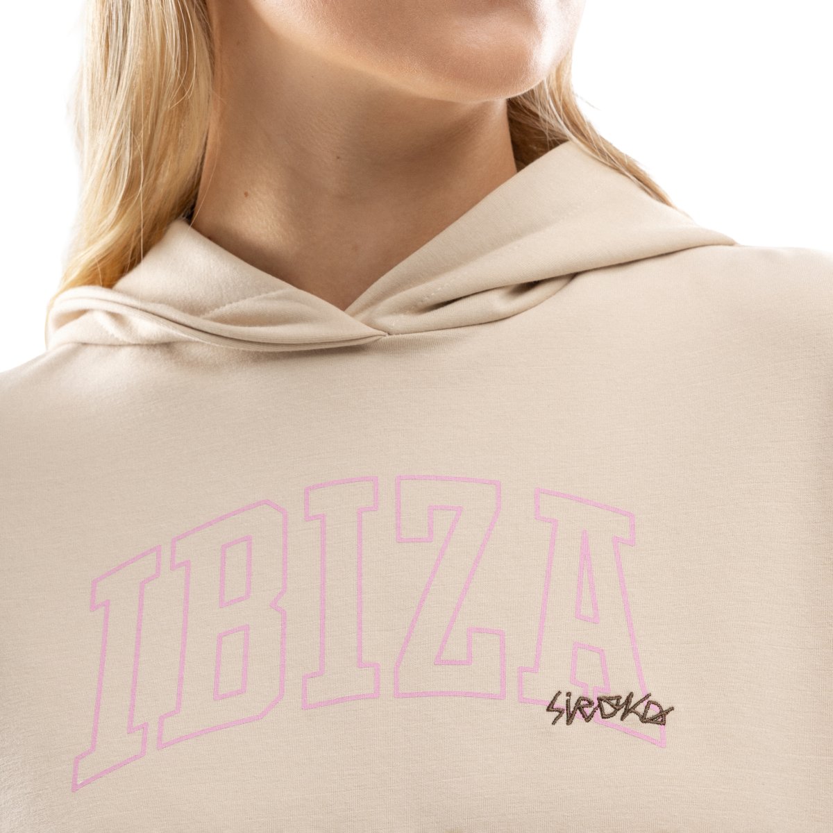 Sweatshirt Crop Ibiza Ibz Tanit Ivory Siroko Branco-5