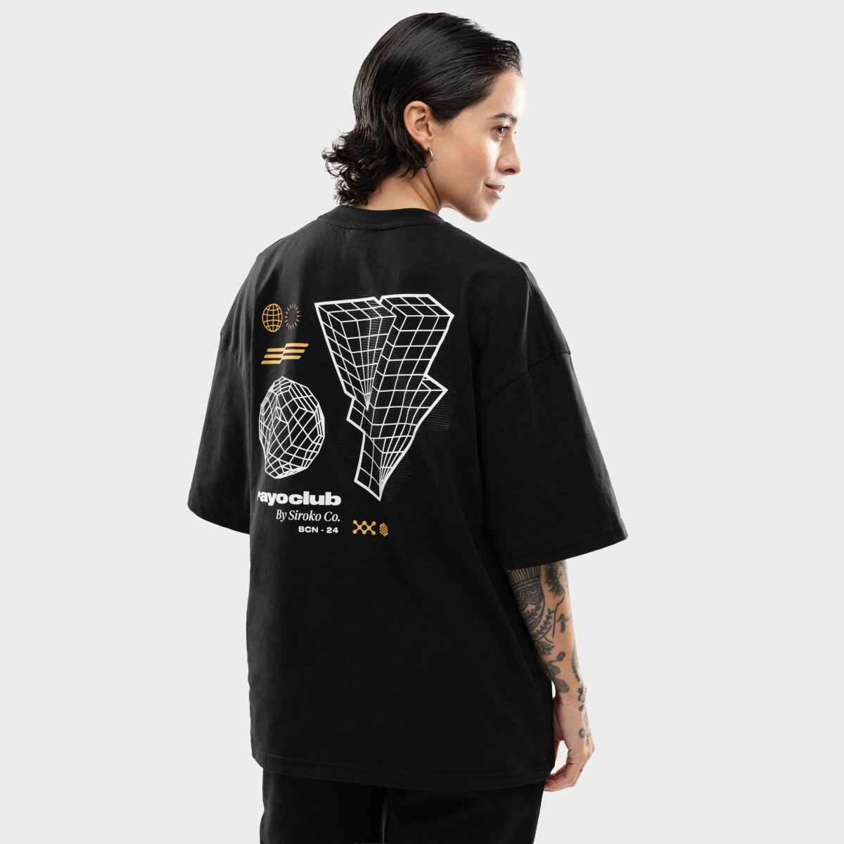 T-shirt Folgada Rayo Club Rc Tactic Siroko Preto / Branco-2