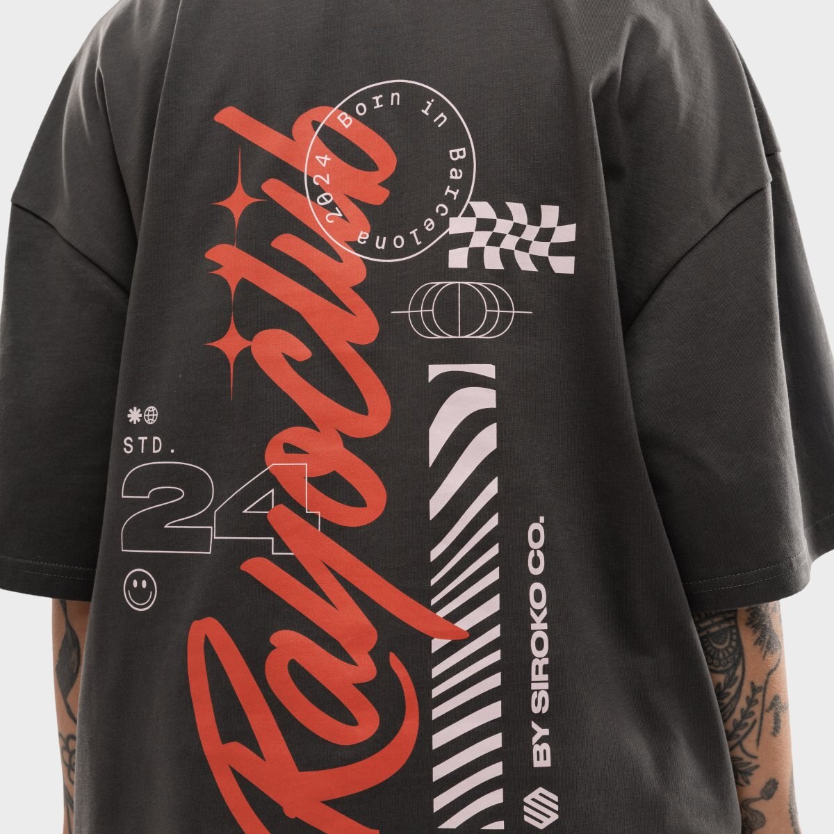 T-shirt Folgada Rayo Club Rc Tactic Siroko Cinzento-4