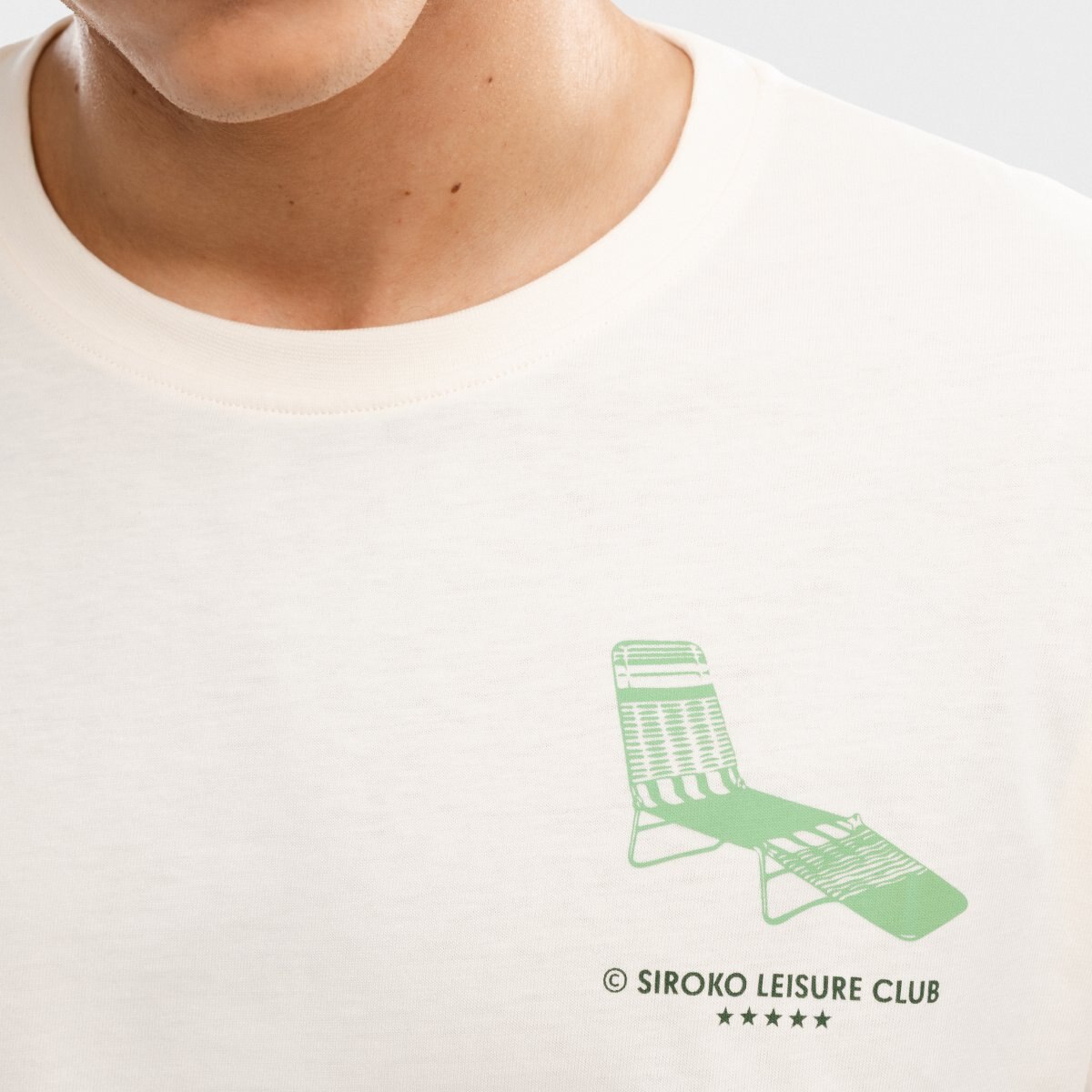 T-shirt de Manga Curta em Algodão Orgânico Siroko Bege-4