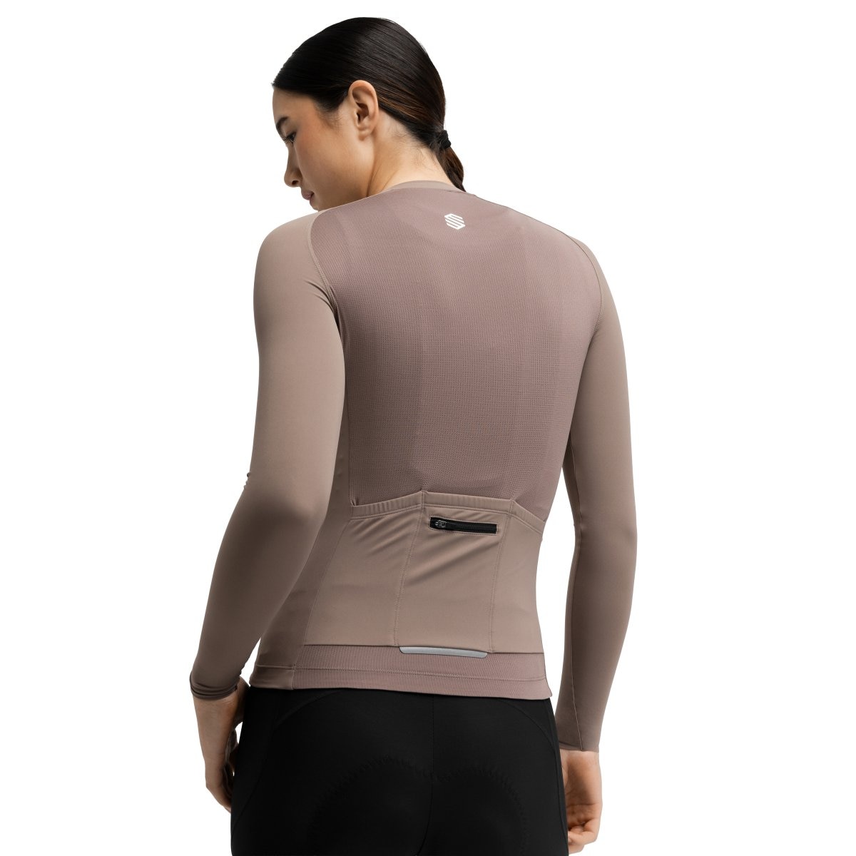 Maillot Ciclismo de Manga Comprida sem Fecho Zip M9-w Scanuppia Siroko Castanho-2