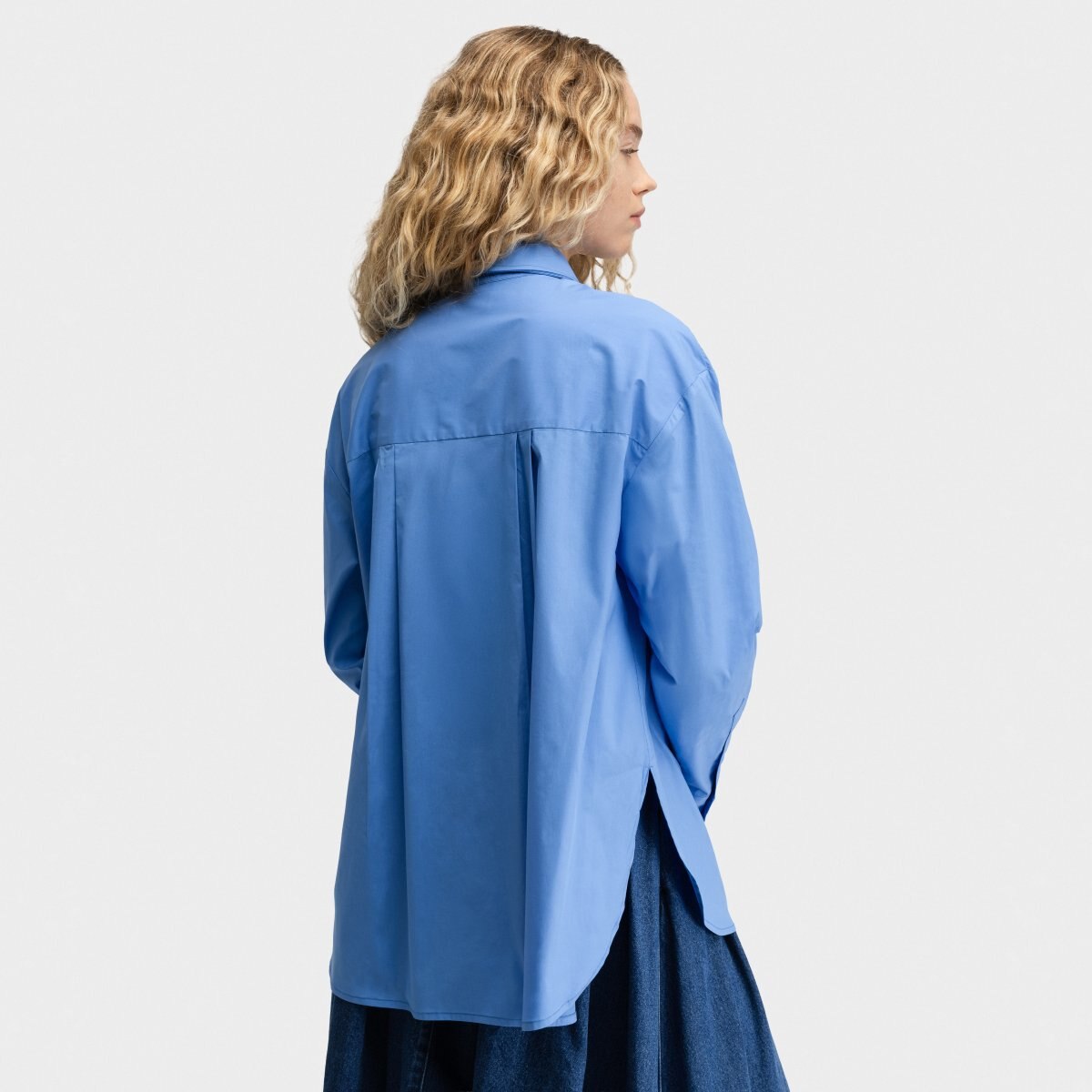Camisa Oversize de Manga Comprida Marlene-w Siroko Azul-2