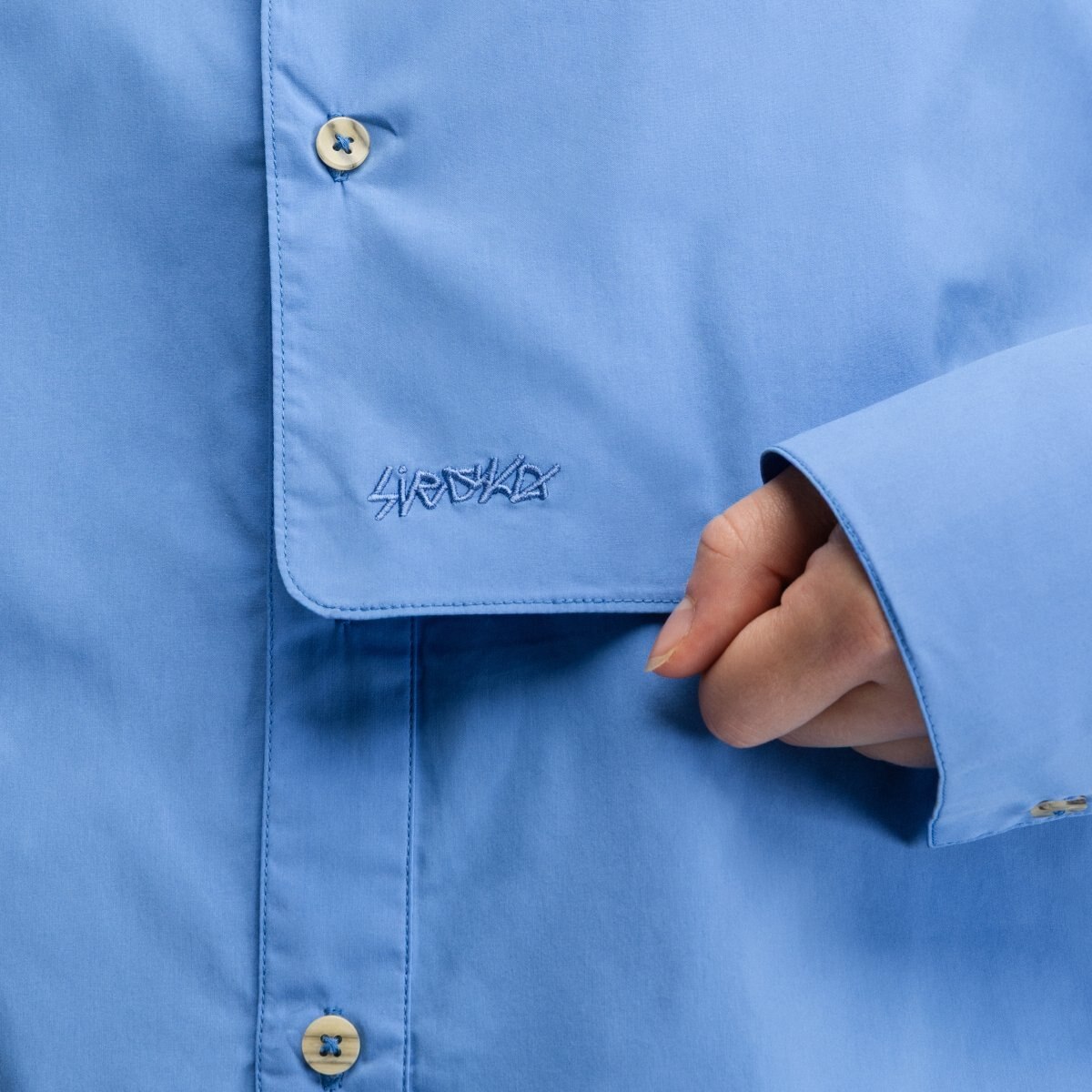 Camisa Oversize de Manga Comprida Marlene-w Siroko Azul-5