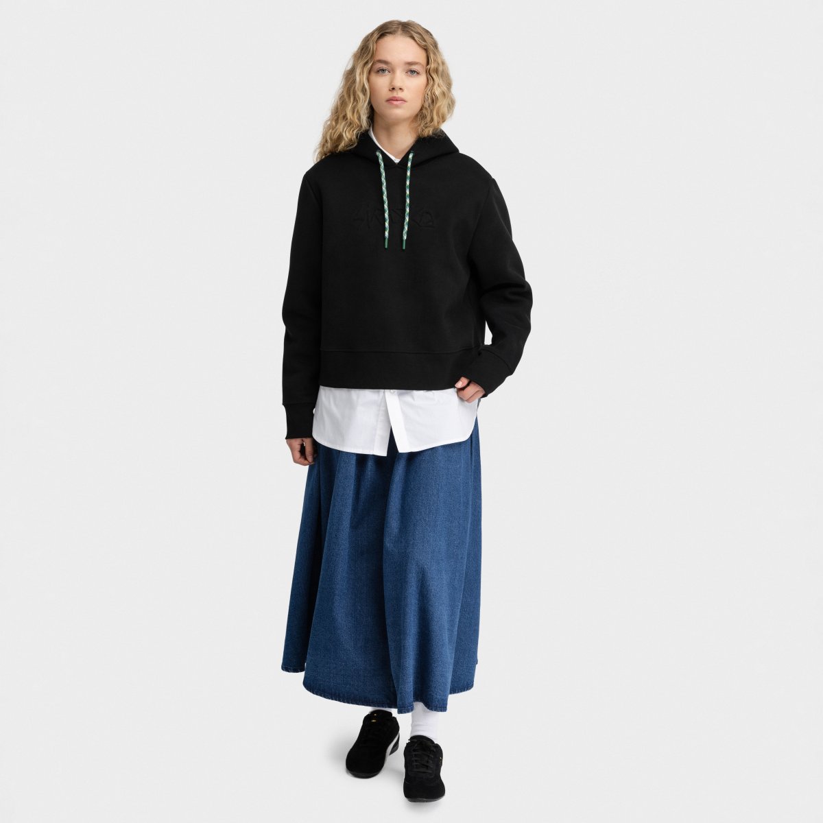 Sweatshirt Crop Capuz Jolla-w Siroko Preto-3