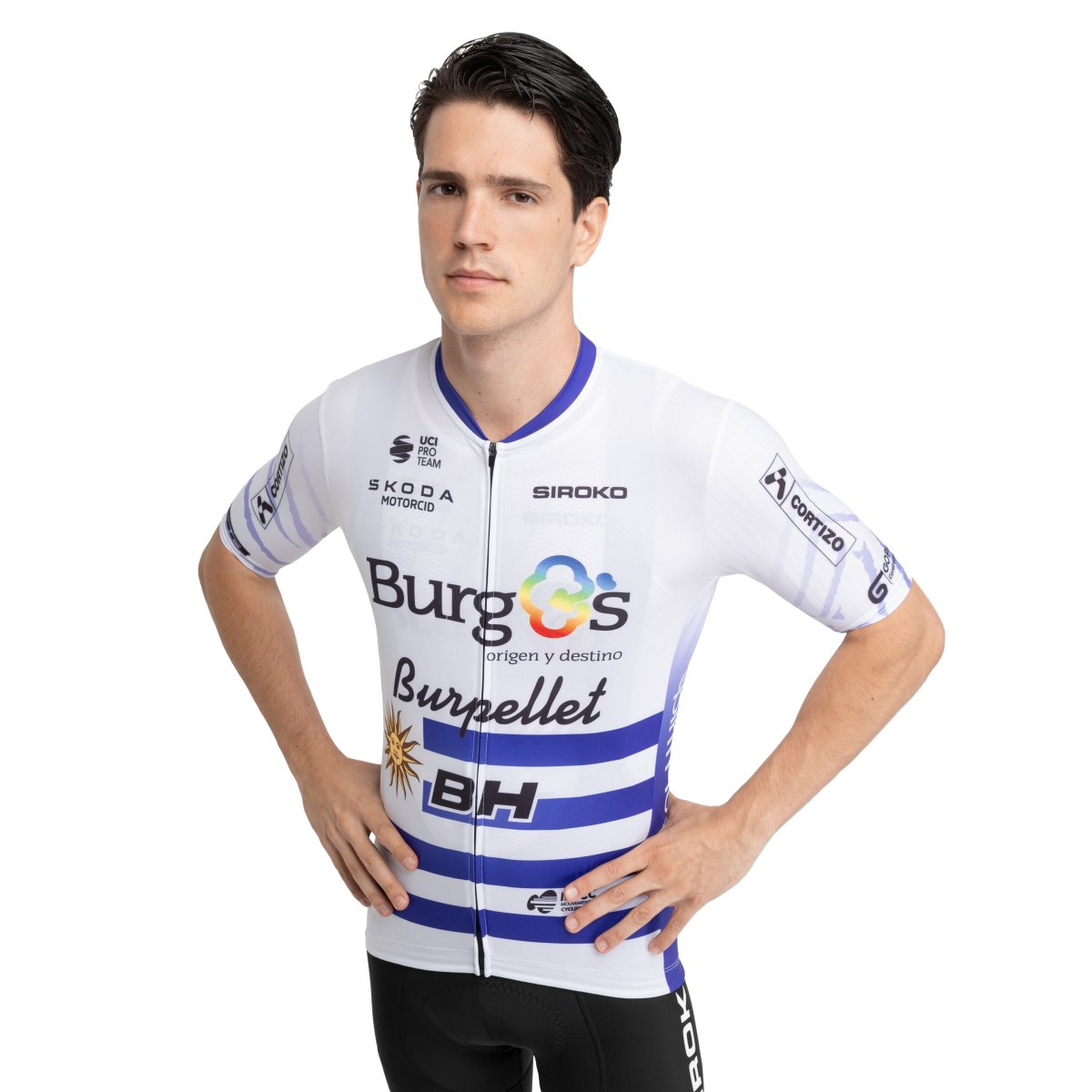 Camisola de Manga Curta Burgos Burpellet Bh X Siroko Bbbh Campeão Uruguay Siroko Branco-1