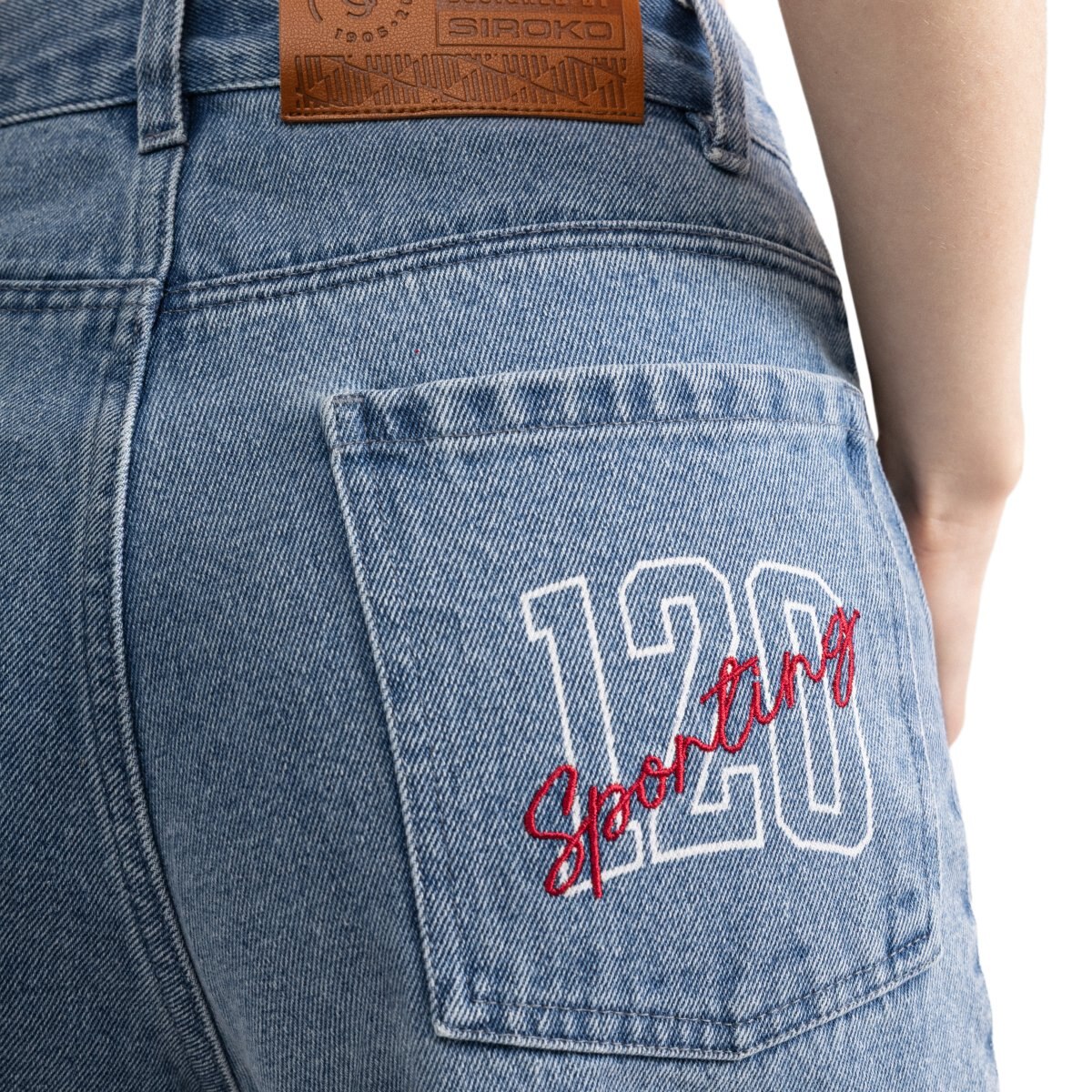 Calças Jeans Barrel 120 Aniversário Real Sporting de Gijón Sc120 Voyager-w Denim Siroko Azul-3