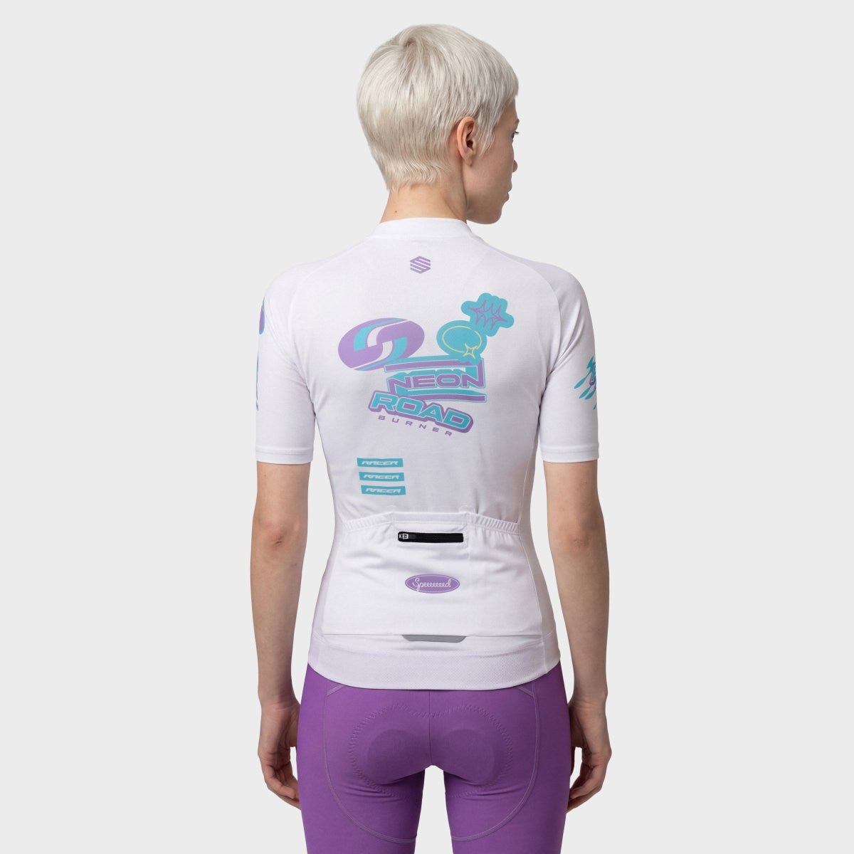 Maillot Ciclismo Mesh de Manga Curta M8 Siroko Branco/Roxo-2
