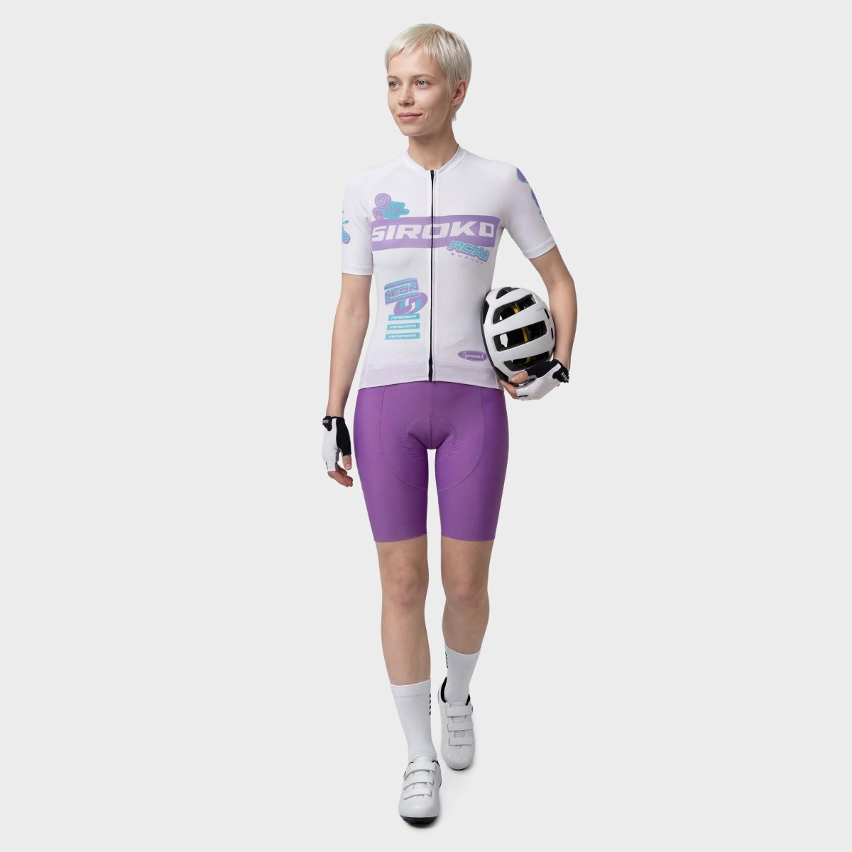 Maillot Ciclismo Mesh de Manga Curta M8 Siroko Branco/Roxo-3