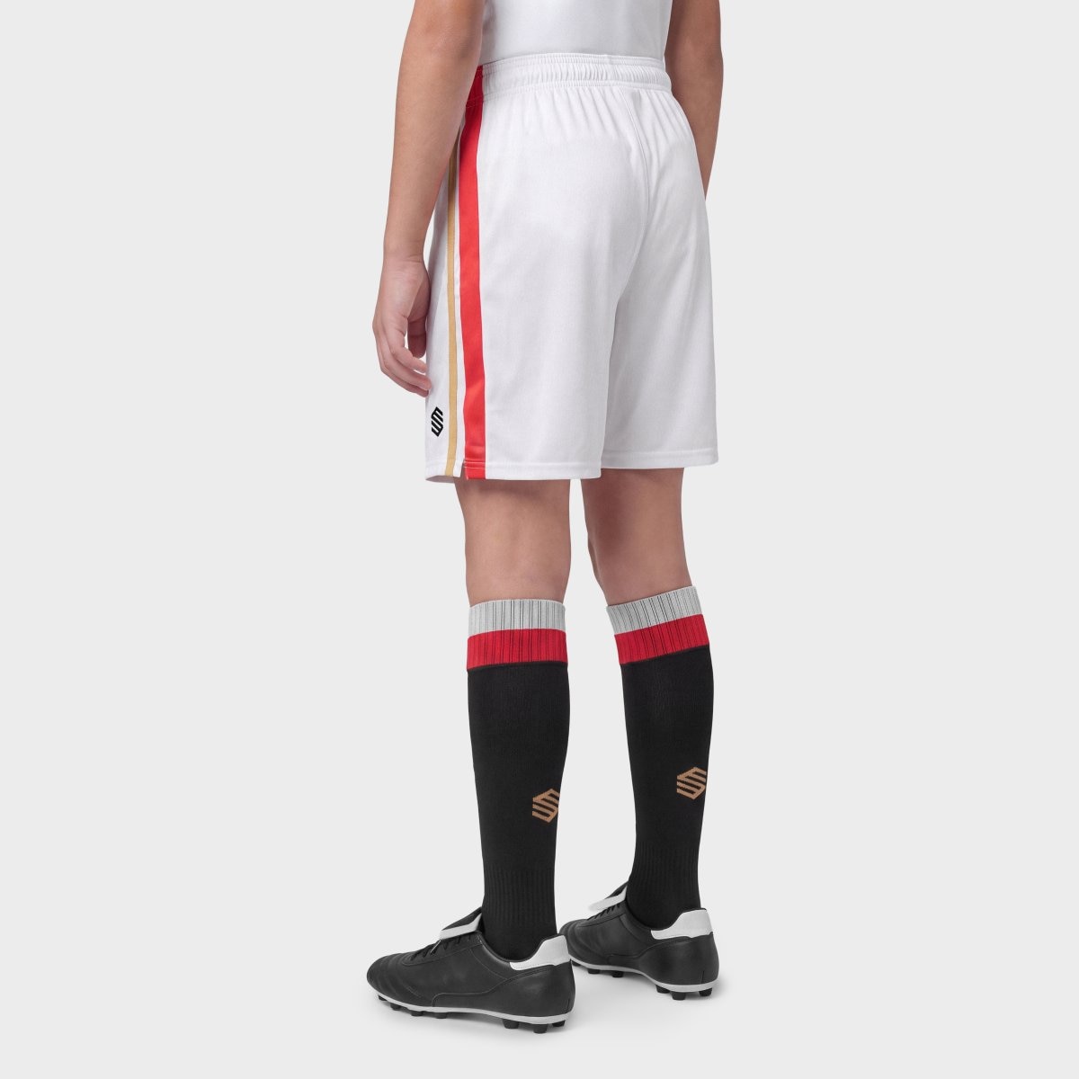 Calções Equipamento Oficial Do Real Sporting de Gijón Infantil Rsg Home Shorts K Siroko Branco-2