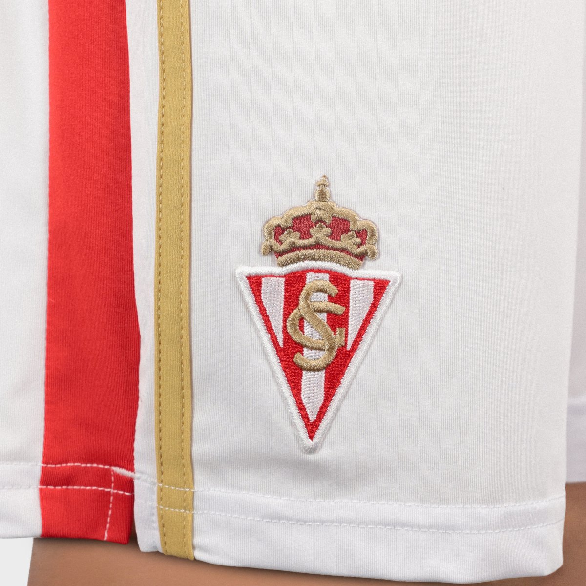 Calções Equipamento Oficial Do Real Sporting de Gijón Infantil Rsg Home Shorts K Siroko Branco-4