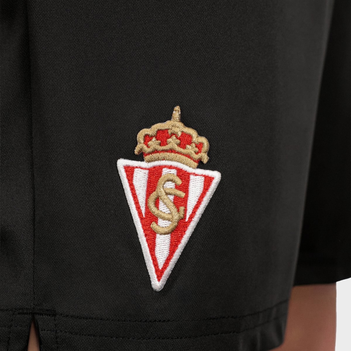 Calções Equipamento Oficial Do Real Sporting de Gijón Infantil Rsg Home Shorts K Siroko Preto-4