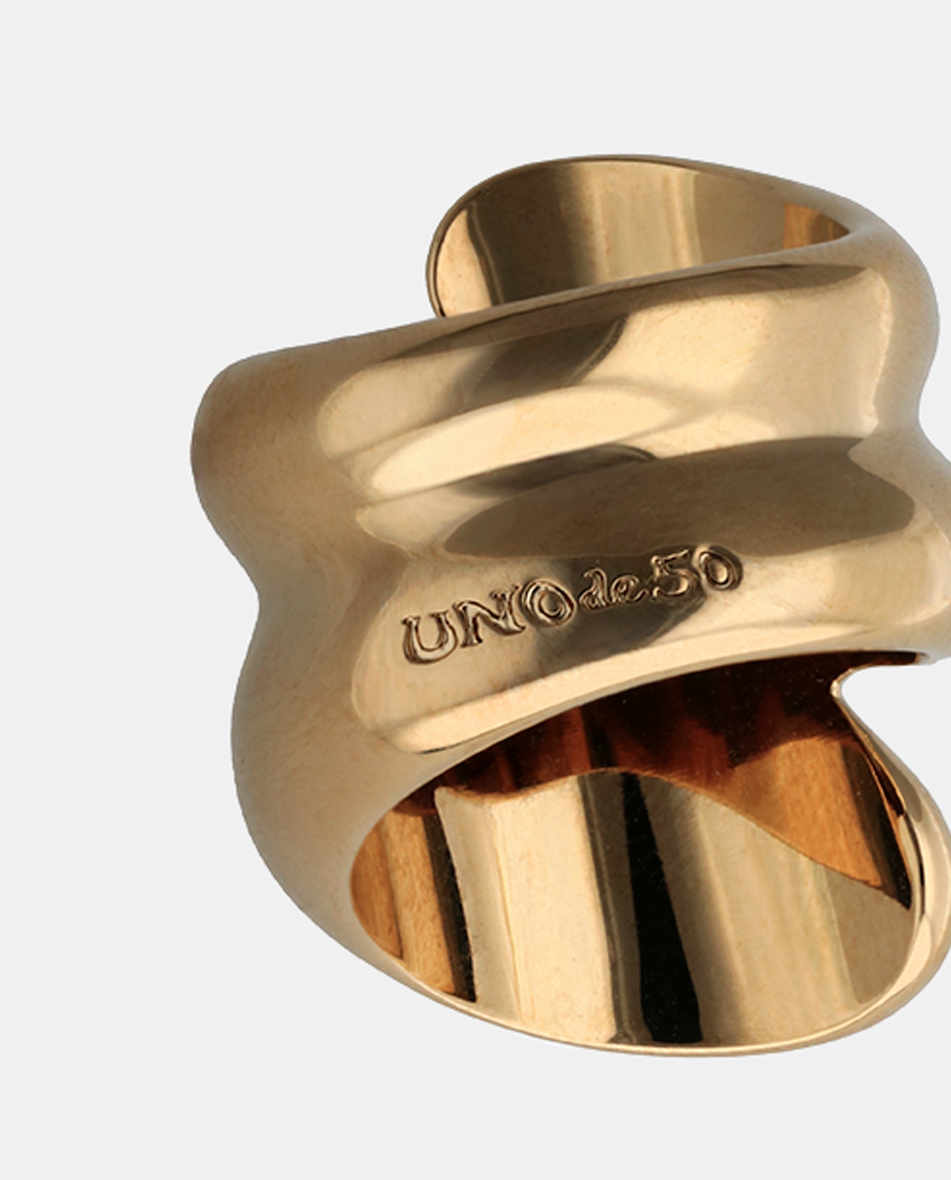 Anel Banhado a Ouro 18k em Forma de Espiral Ouro-3