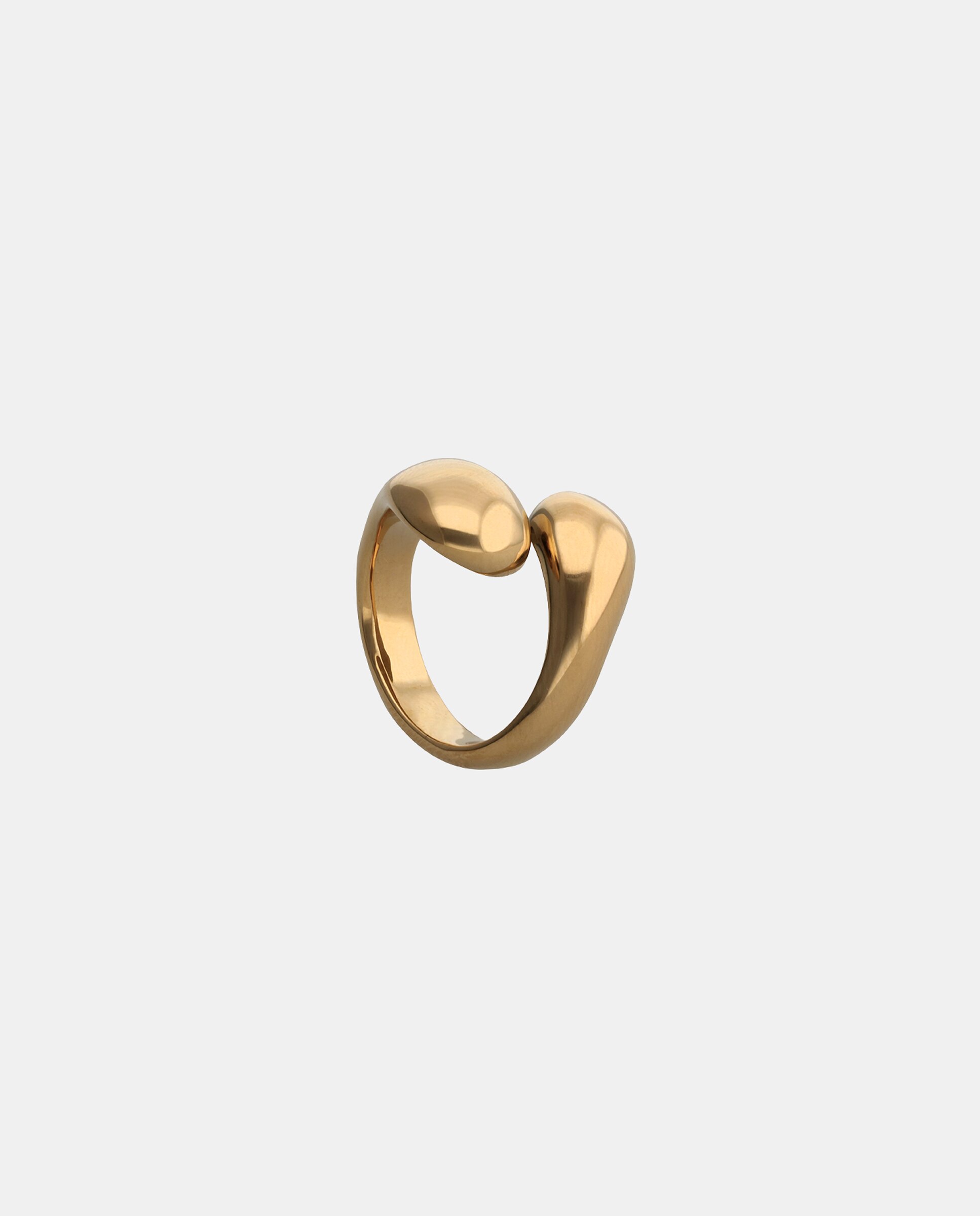 Anel Duplo Banhado a Ouro 18k em Forma de Espiral Ouro-2
