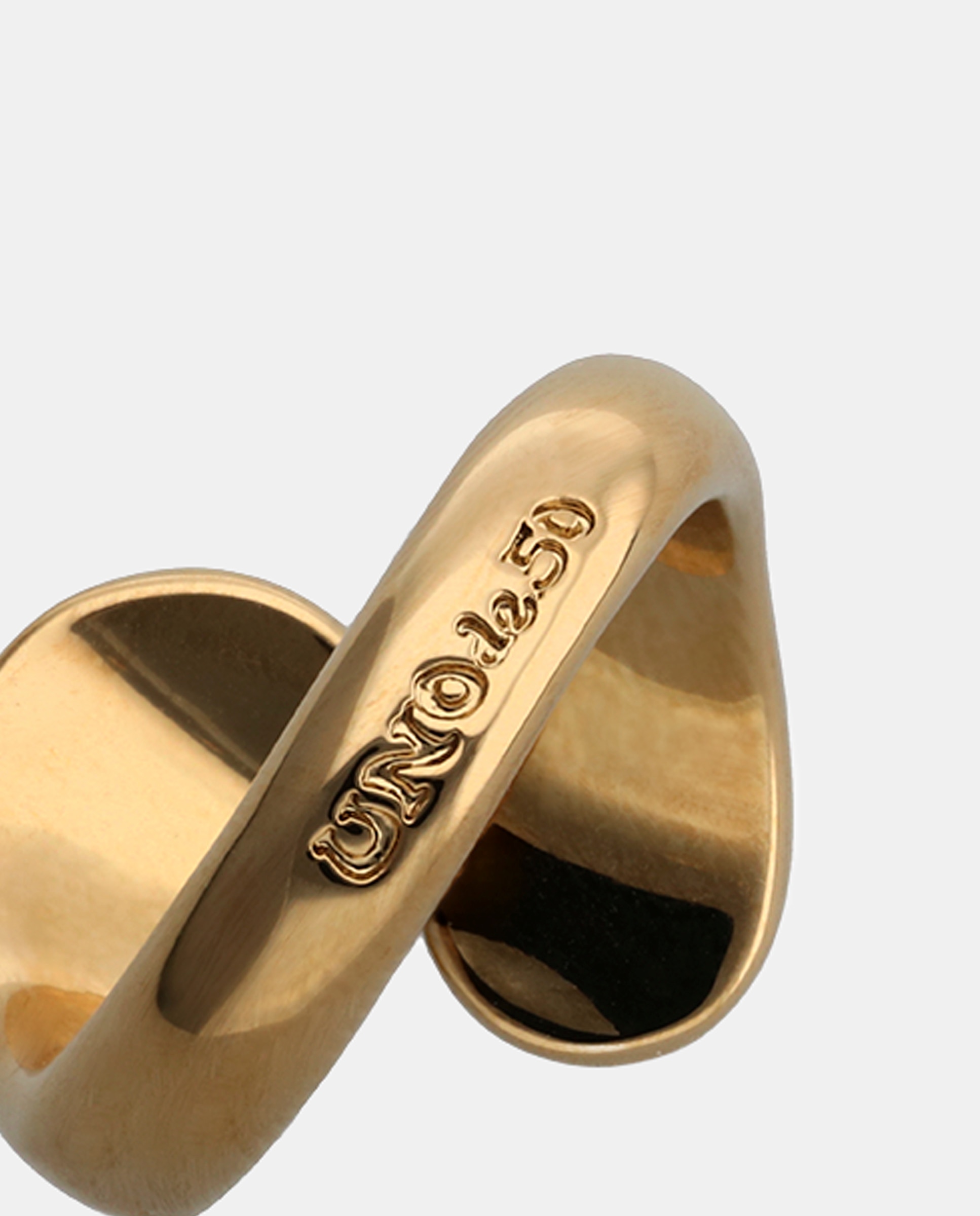 Anel Duplo Banhado a Ouro 18k em Forma de Espiral Ouro-3