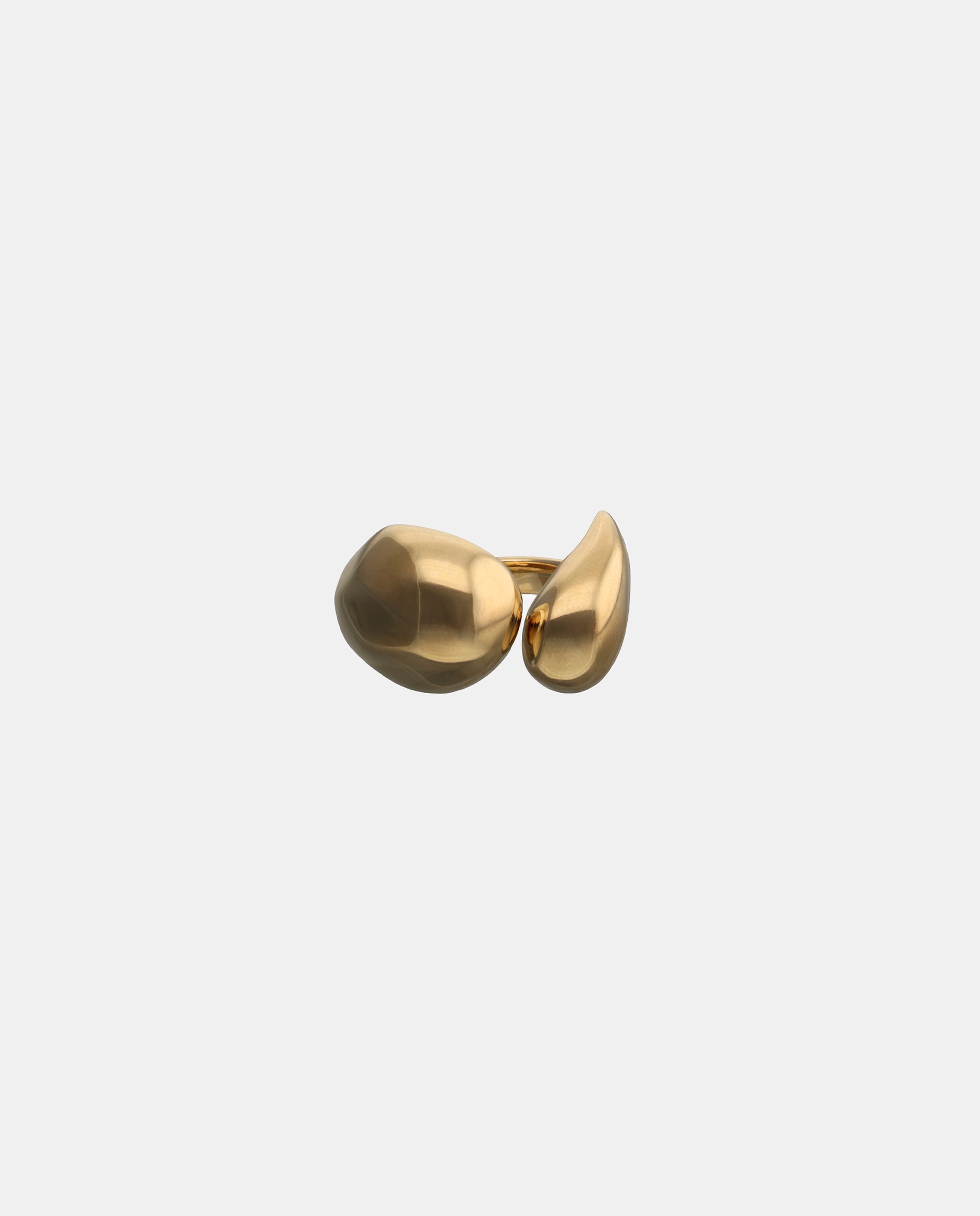 Imagem 0 de Anel Banhado a Ouro 18k com Duas Gotas nas Extremidades