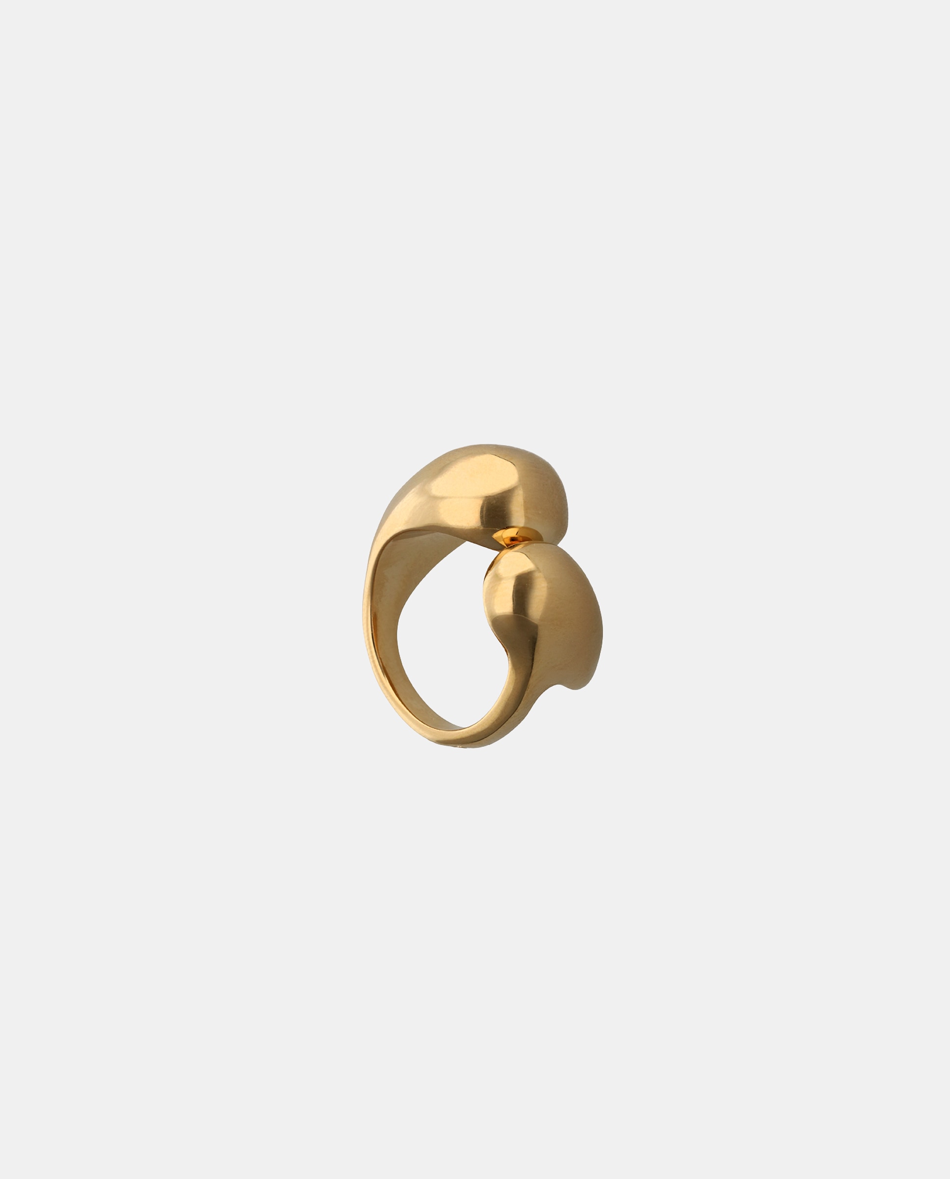 Anel Banhado a Ouro 18k com Duas Gotas nas Extremidades Ouro-2