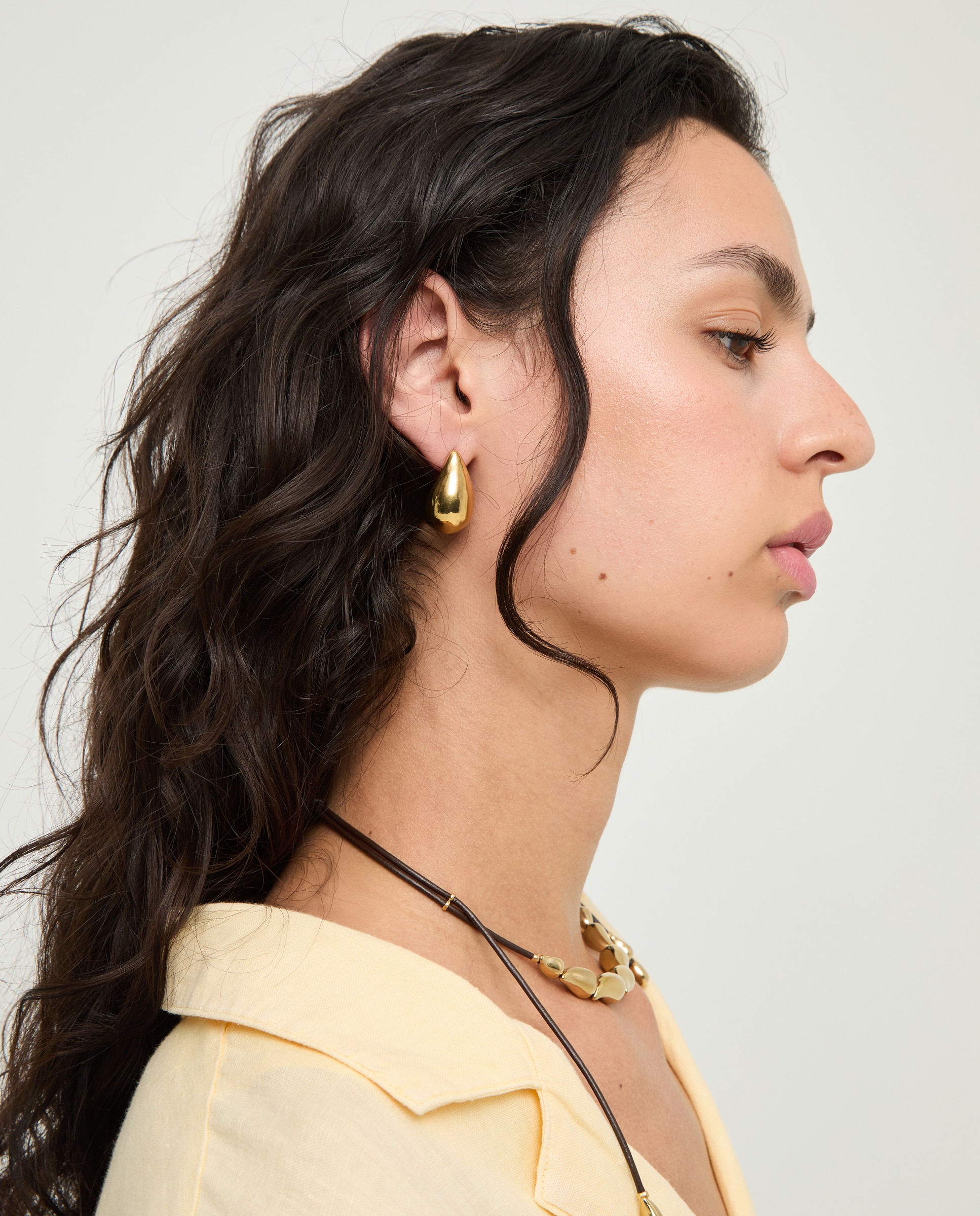 Brincos Banhados a Ouro 18k em Forma de Gota Ouro-3