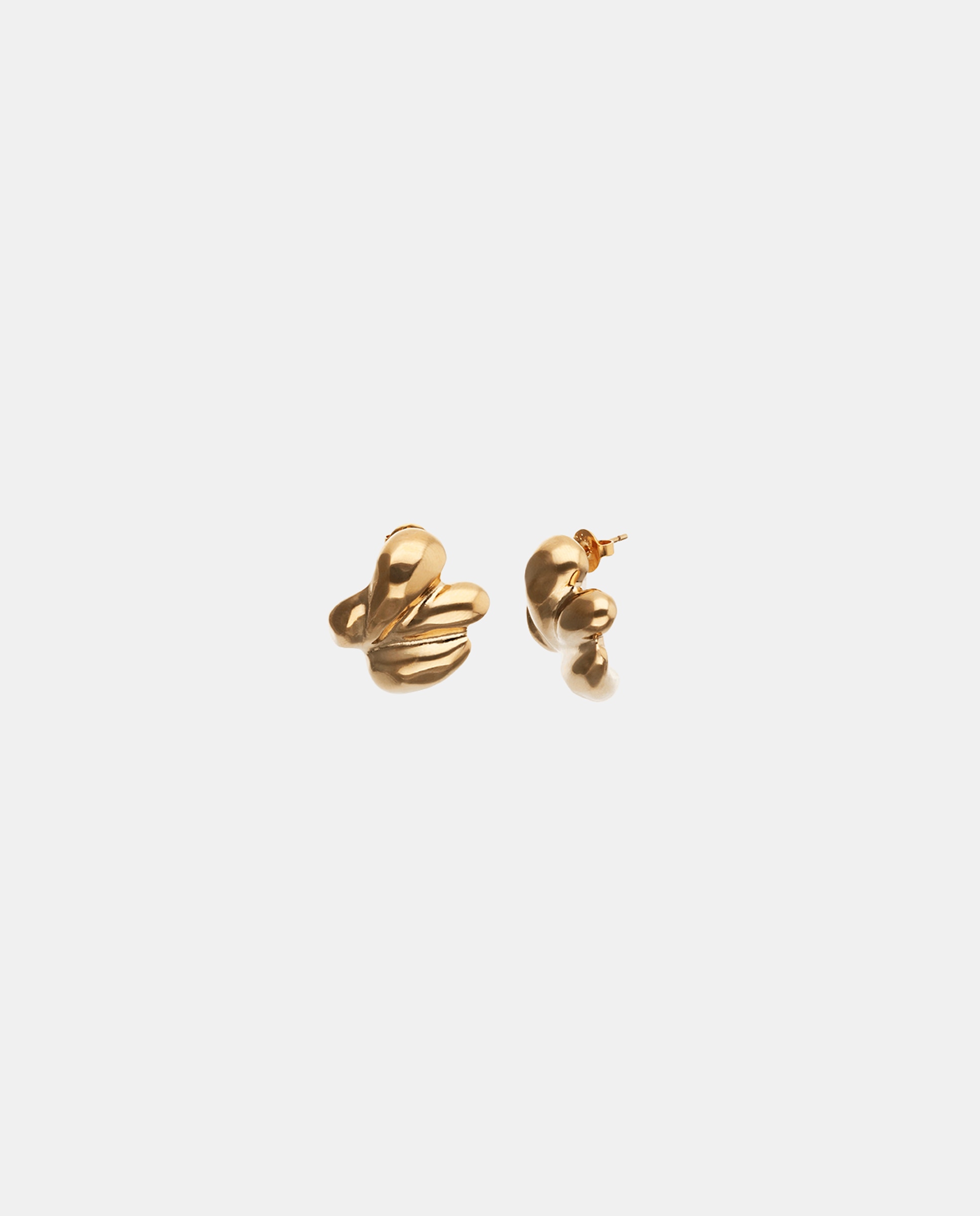 Brincos Triplos Banhados a Ouro 18k em Forma de Espiral Ouro-2